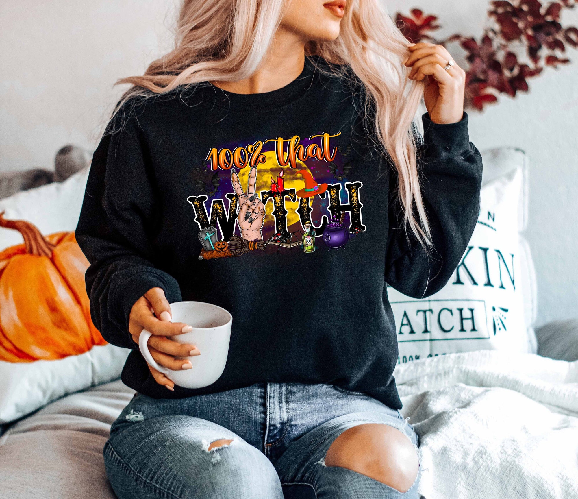 100% That Witch Halloween Sweatshirt image 0
