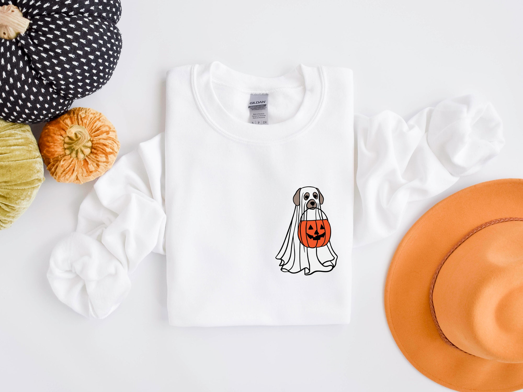 Pocket Size Halloween Ghost Dog Sweatshirt image 1