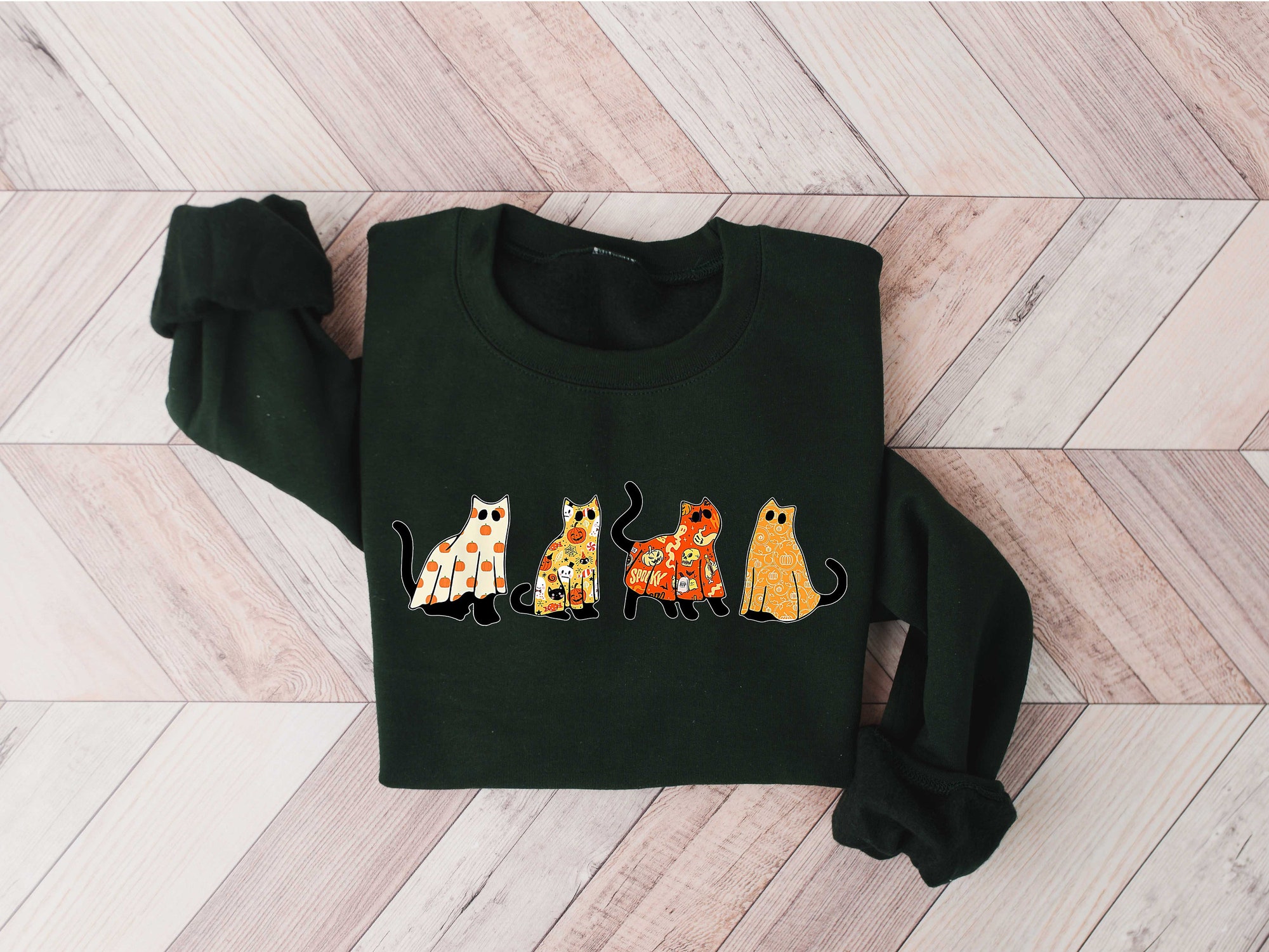 Halloween Cat Sweatshirt Spooky Season image 1