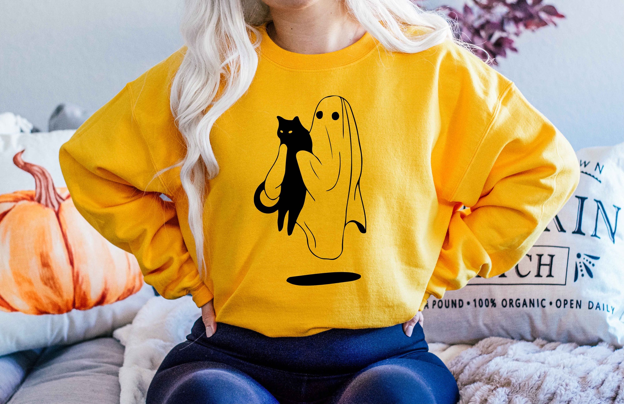 Halloween Cat Sweatshirt image 3