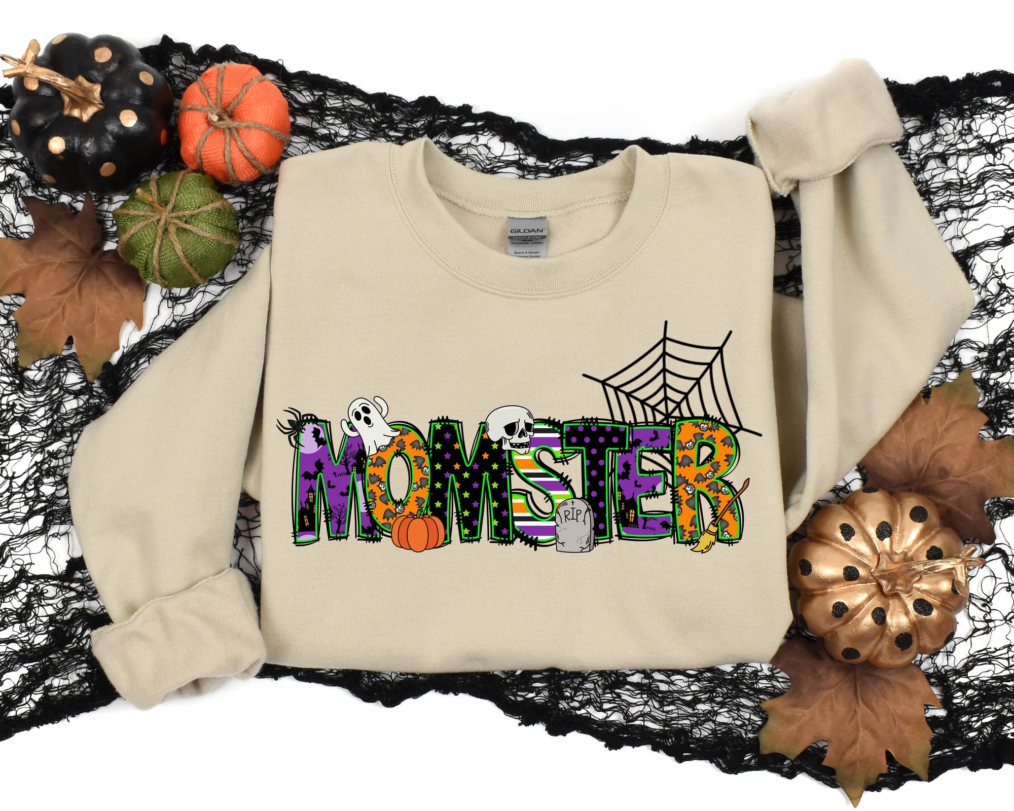 Momster Sweatshirt Halloween Momster Skull Shirt image 1