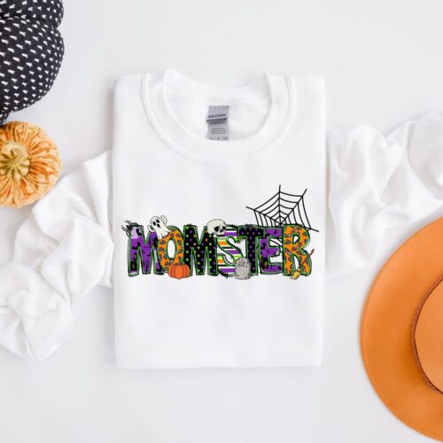 Momster Sweatshirt Halloween Momster Skull Shirt image 0