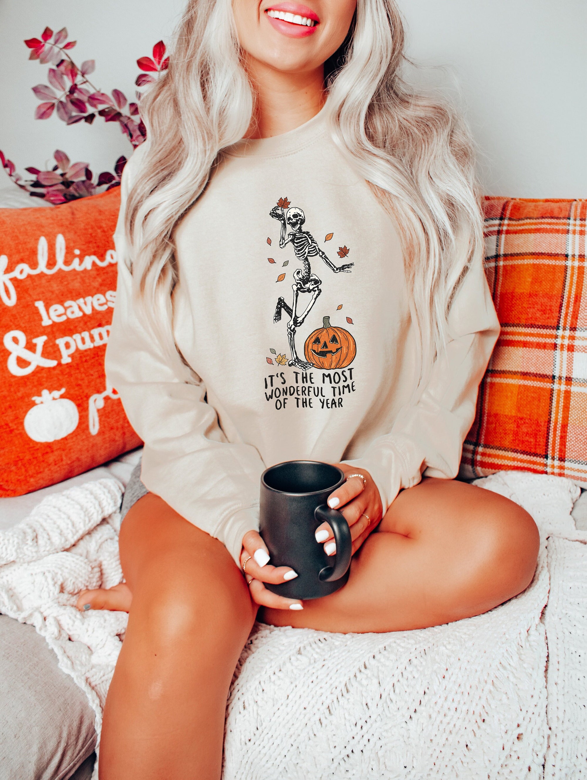 Halloween Party Dancing Skeleton Pumpkin Comfortable Tee image 0
