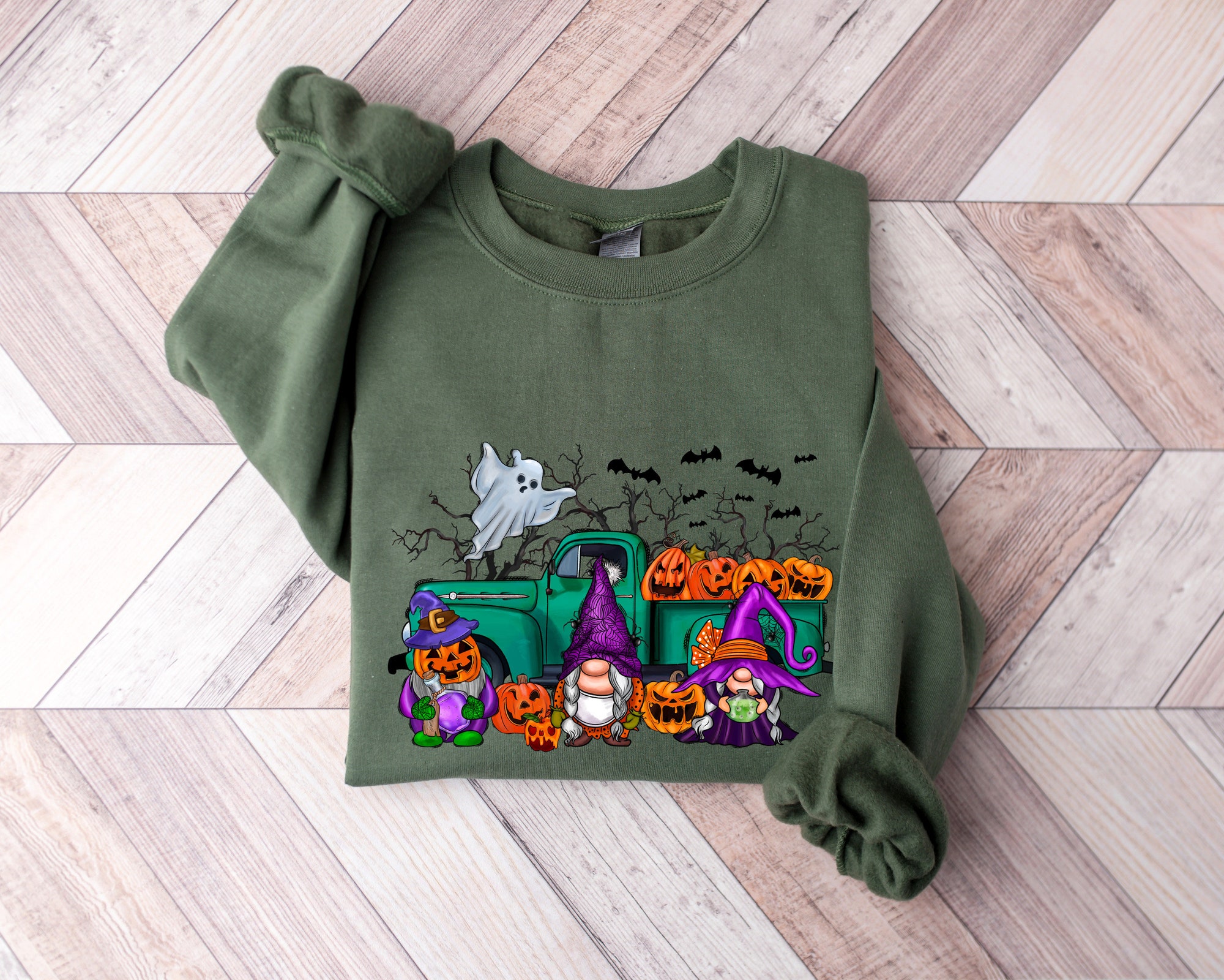 Halloween Truck Gnomes Party T-shirt Funny Spooky image 2