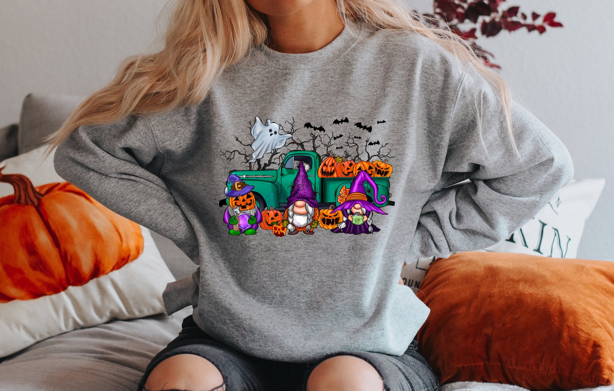 Halloween Truck Gnomes Party T-shirt Funny Spooky image 3