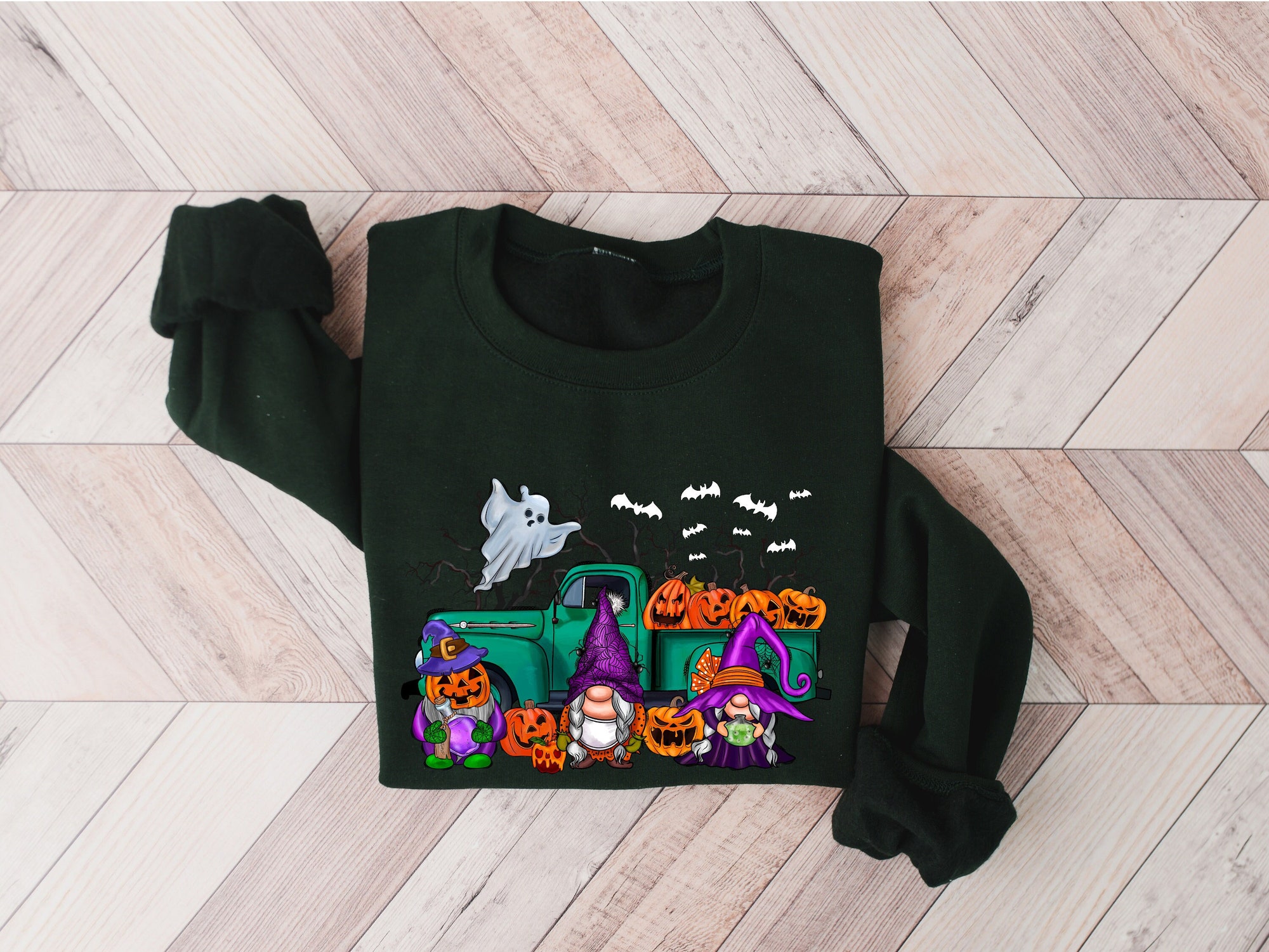 Halloween Truck Gnomes Party T-shirt Funny Spooky image 0