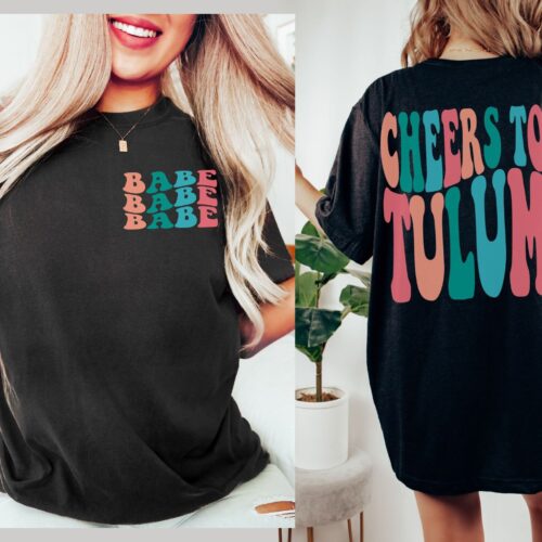 Retro Bachelorette Tulum & Mexico Beach Bach: Tropical Retro Party & Cheers Shirts image 0