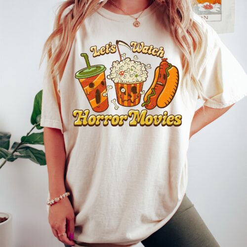 Spooky & Cute: Preppy Halloween & Horror Movies Chill Shirt image 0