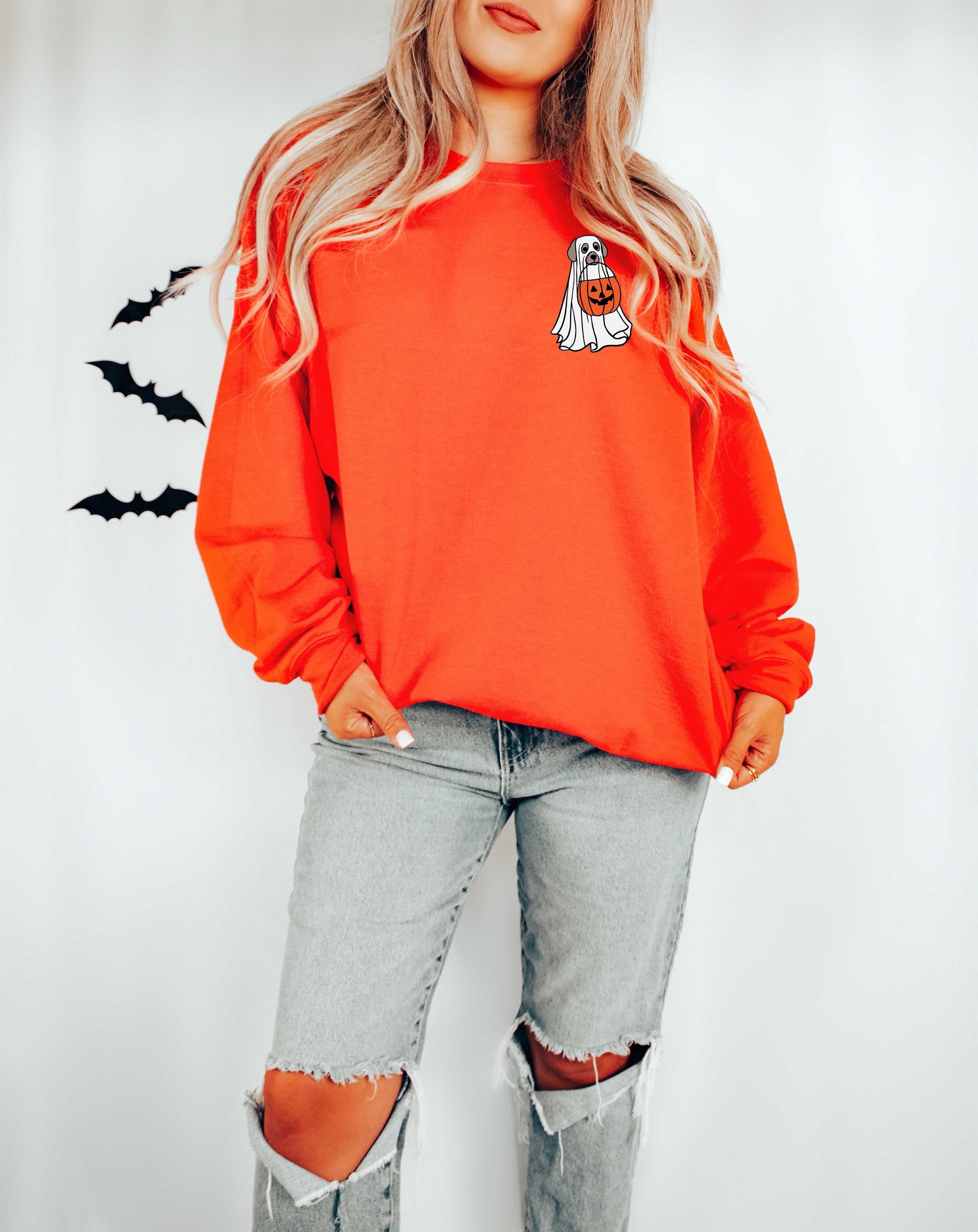Pocket Size Halloween Ghost Dog Sweatshirt image 0
