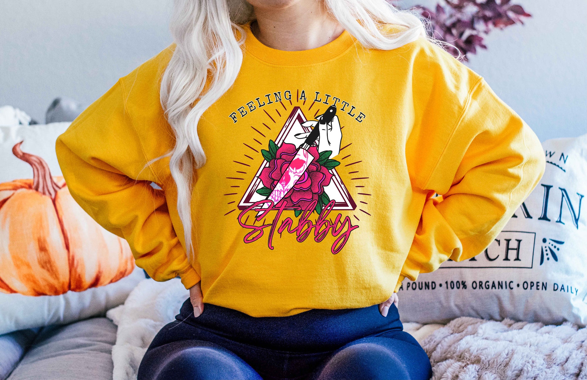 Feeling Stabby Today True Crime Horror Halloween Sweatshirt image 4