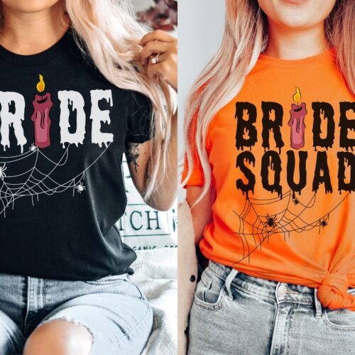 Spooky Halloween Bachelorette & Bride Squad Shirts image 0