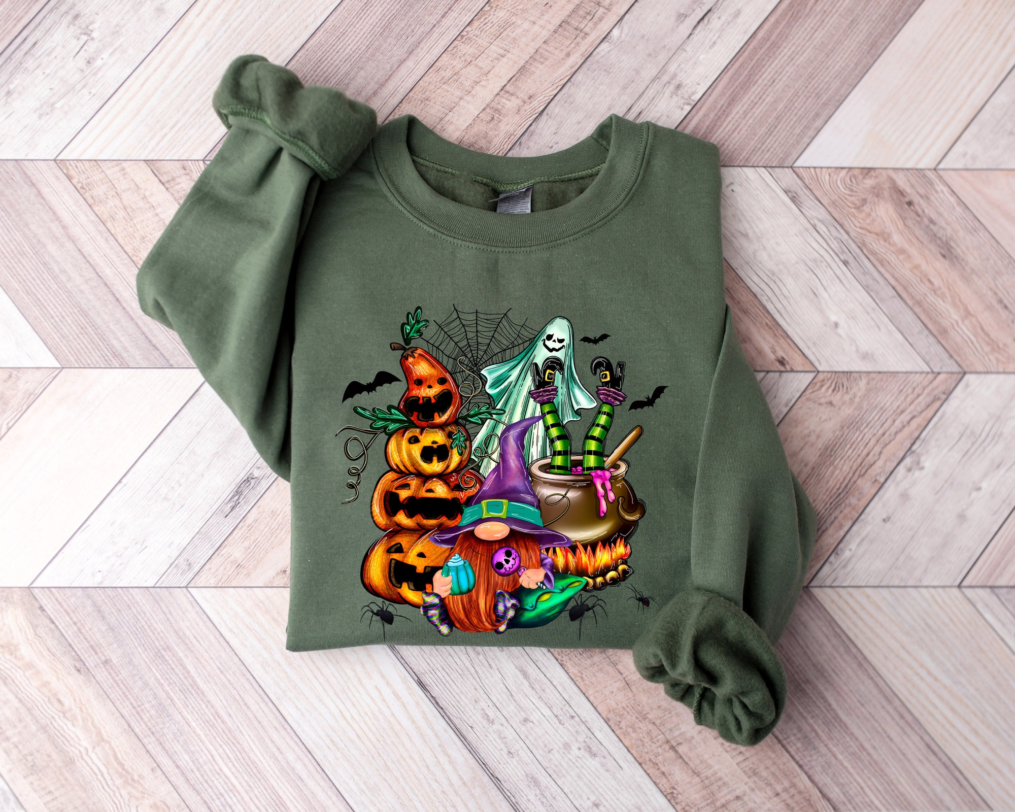 Halloween Pumpkin Gnomes Sweatshirt image 2