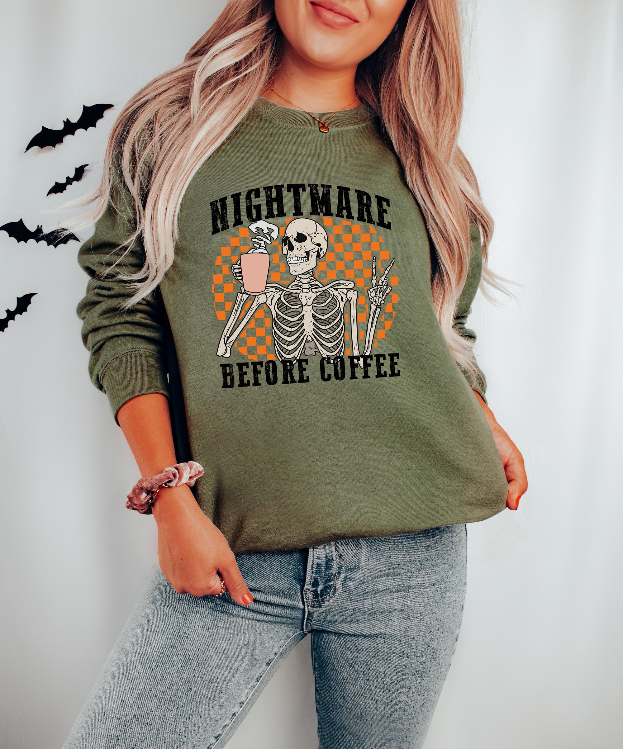 Nightmare Before Coffee Jack Halloween Sweatshirt image 2