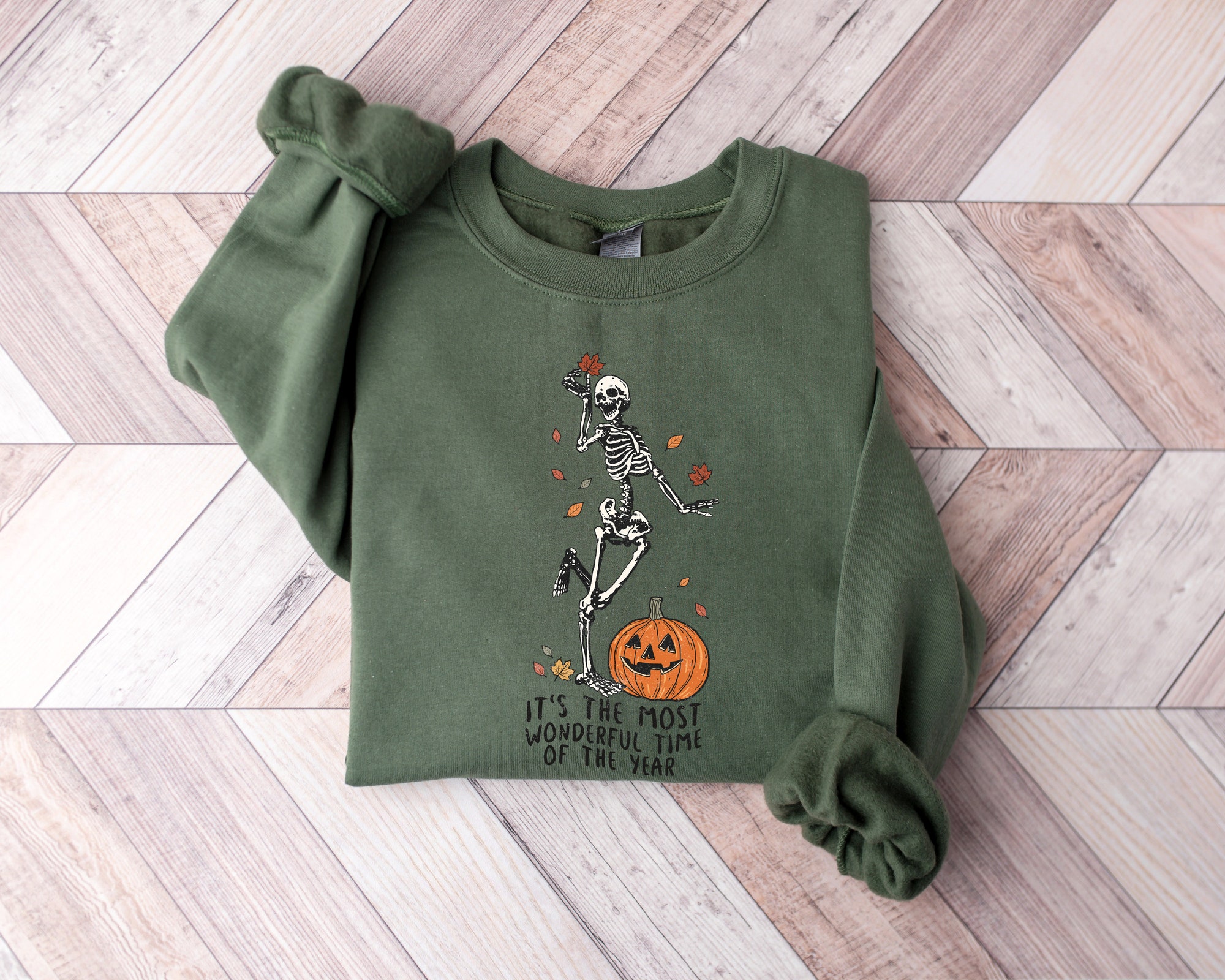 Halloween Party Dancing Skeleton Pumpkin Comfortable Tee image 3