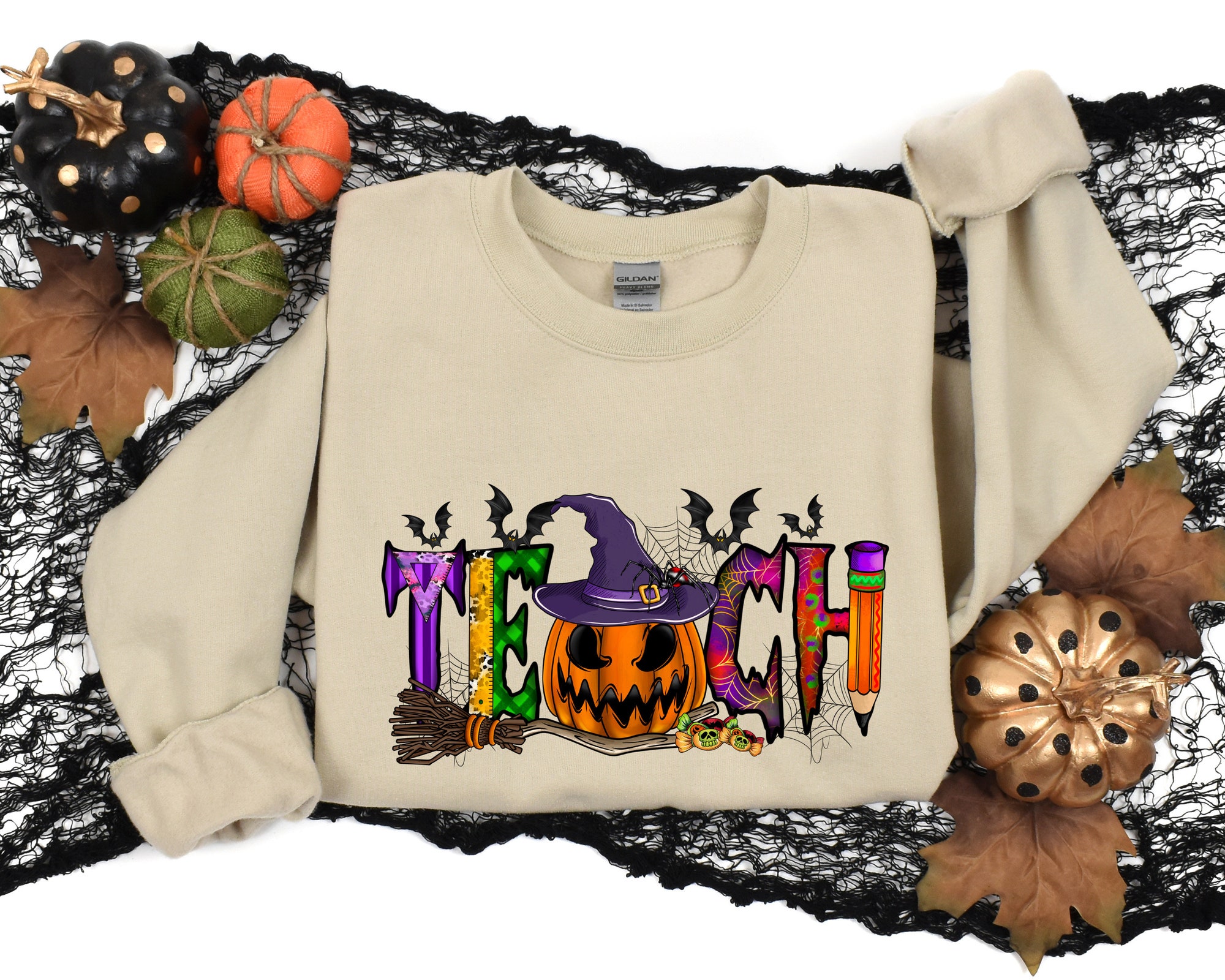 Halloween Teach Sweatshirt image 2