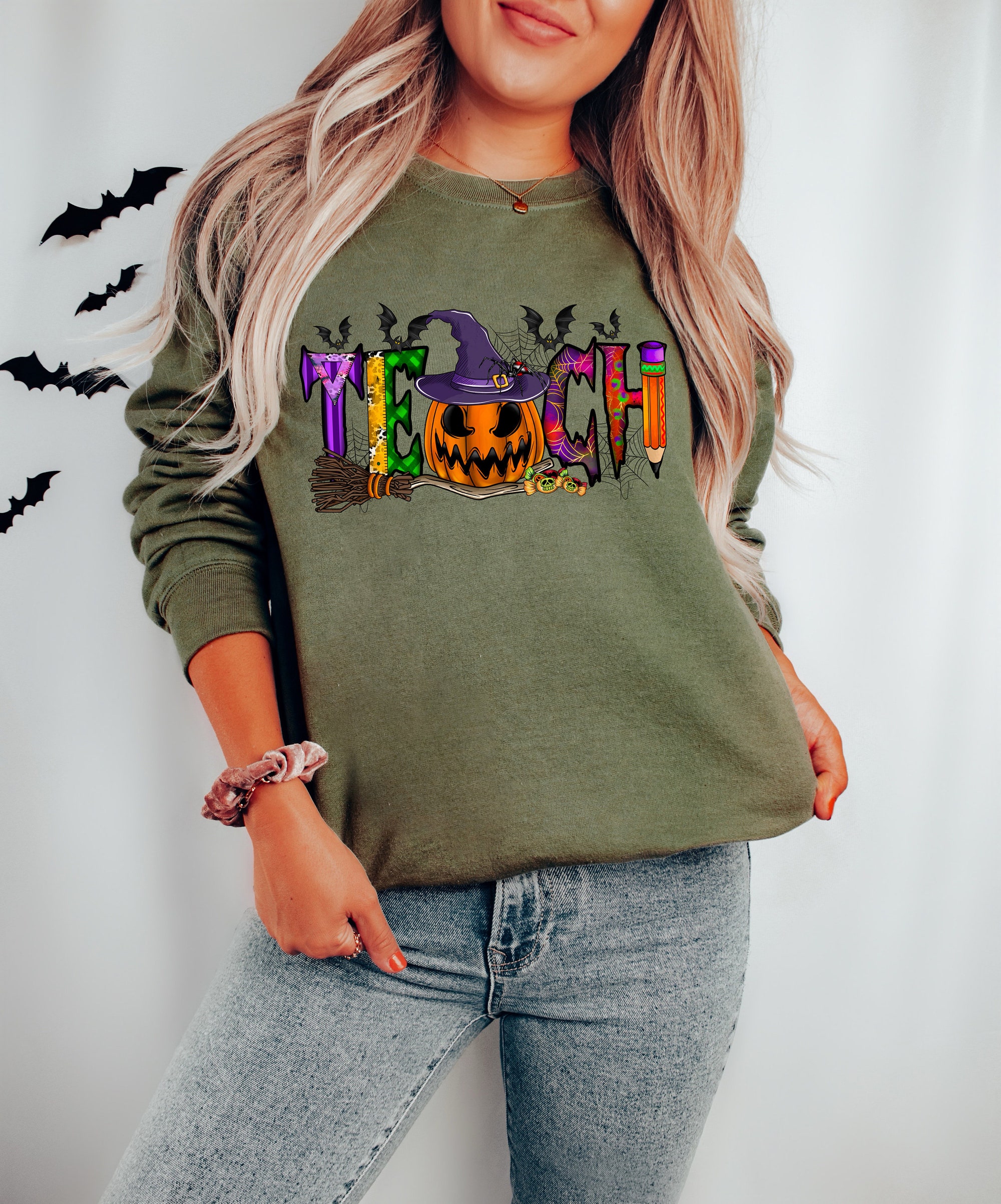 Halloween Teach Sweatshirt image 3