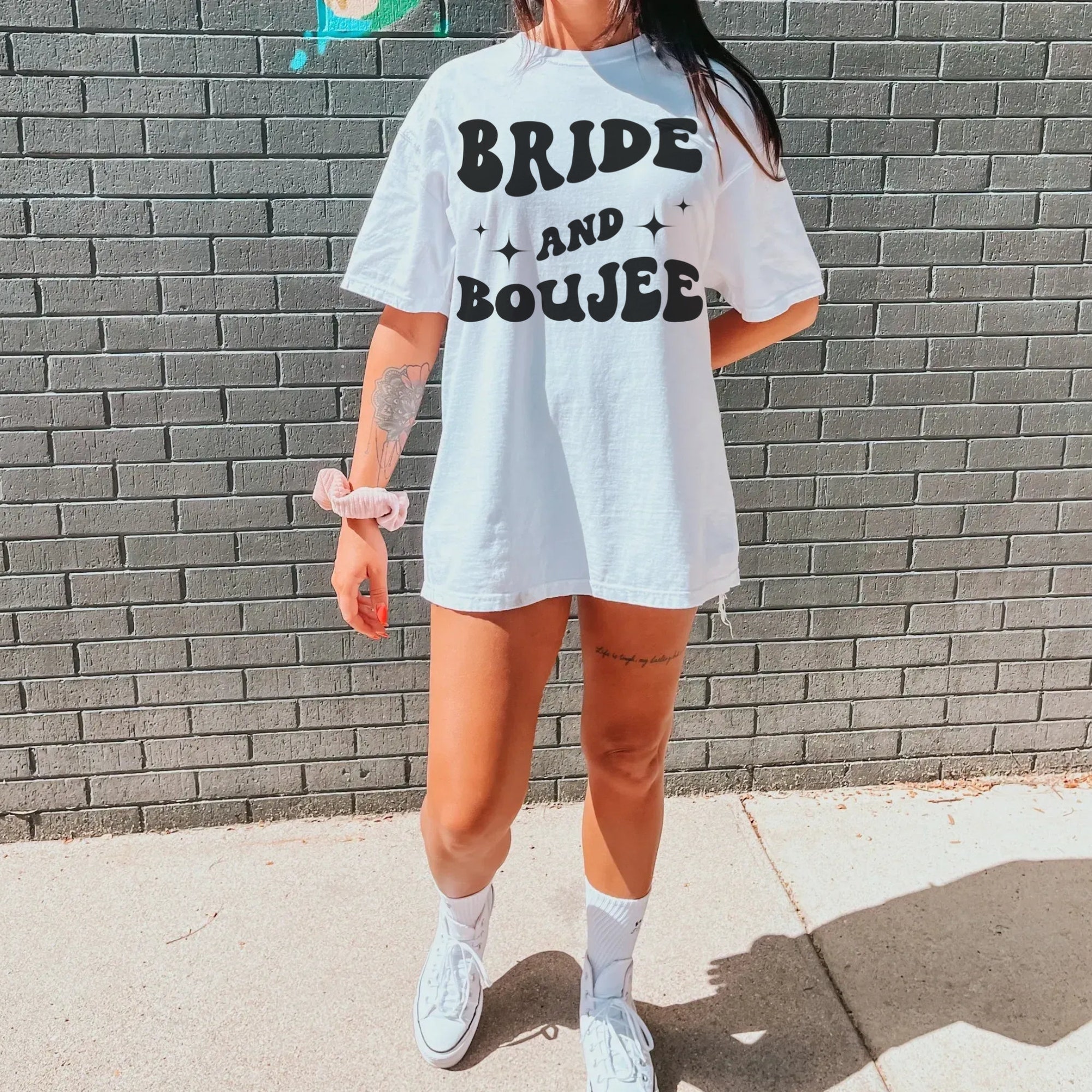 Bach and Boujee: Retro Bride & Bachelorette Party Oversized Shirts image 2