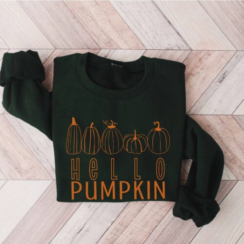 Hello Pumpkin Shirt Fall Vibes Peace Love Family Thanksgiving image 0