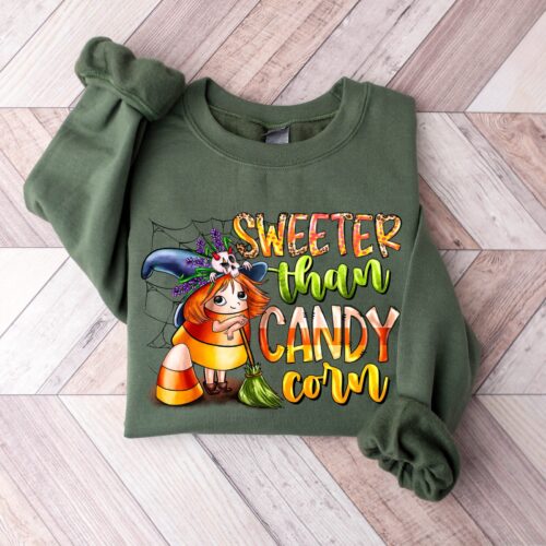 Sweeter Than Candy Corn Halloween Vintage Sweatshirt image 0