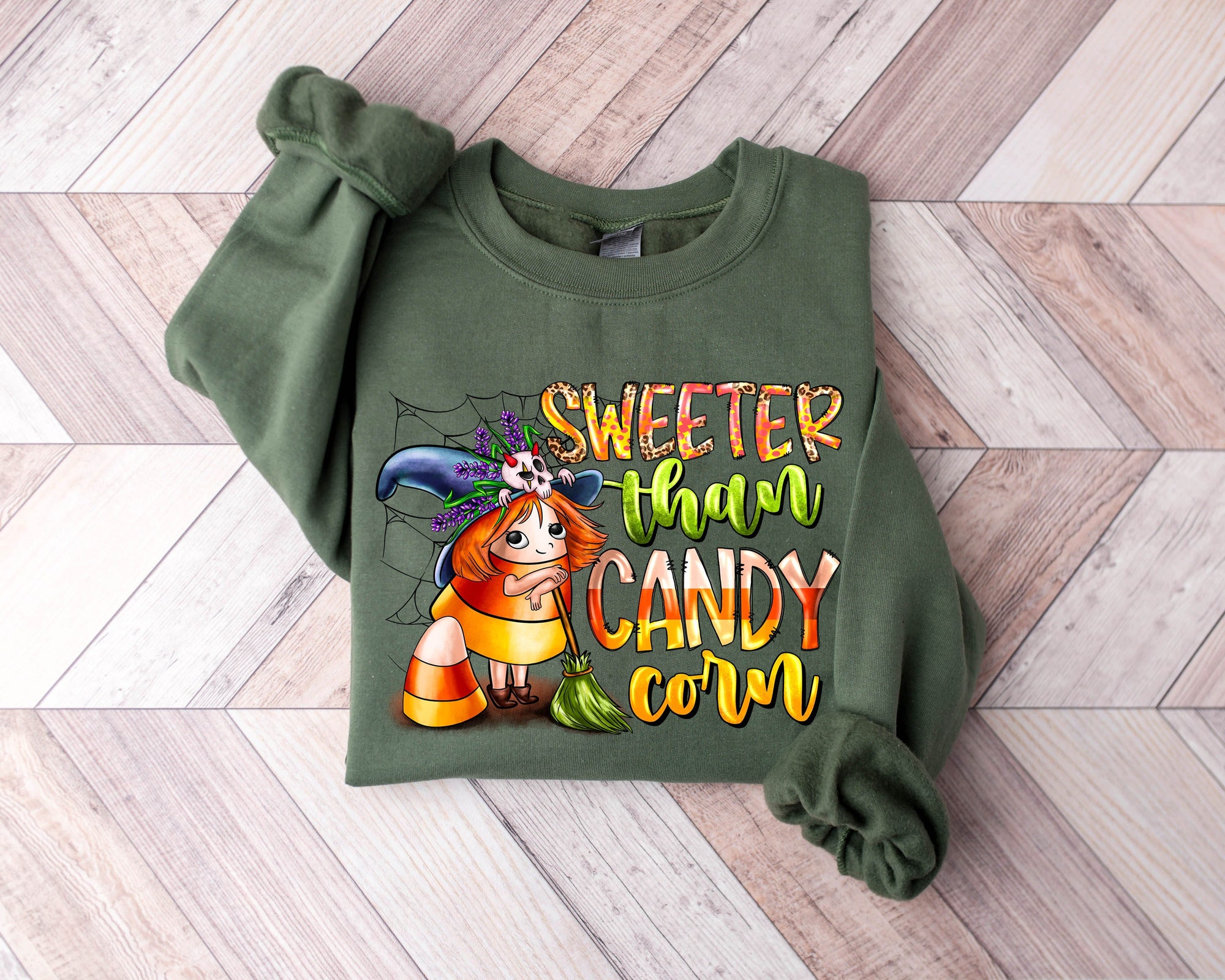 Sweeter Than Candy Corn Halloween Vintage Sweatshirt image 0