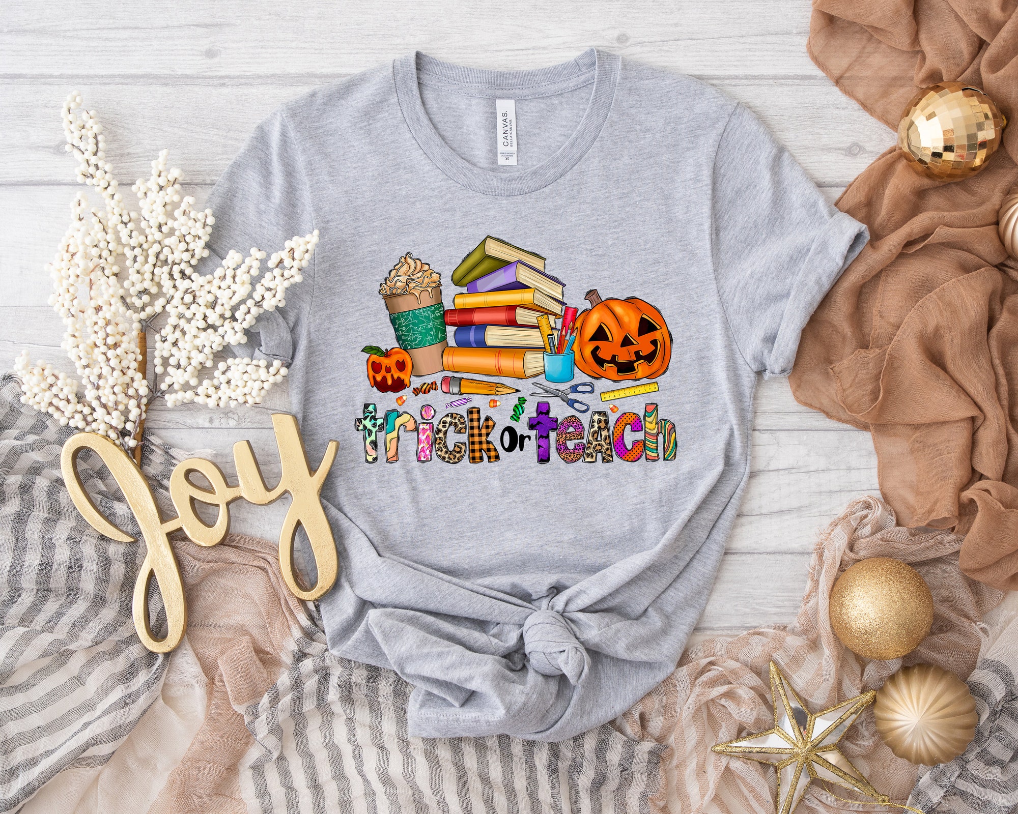 Trick or Teach: Cute Teacher Halloween Shirt for School Party image 3