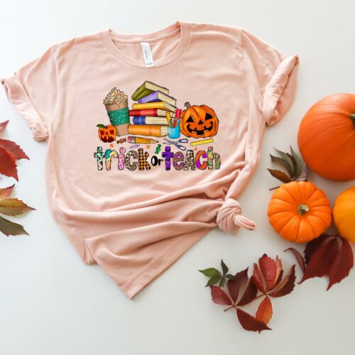 Trick or Teach: Cute Teacher Halloween Shirt for School Party image 0