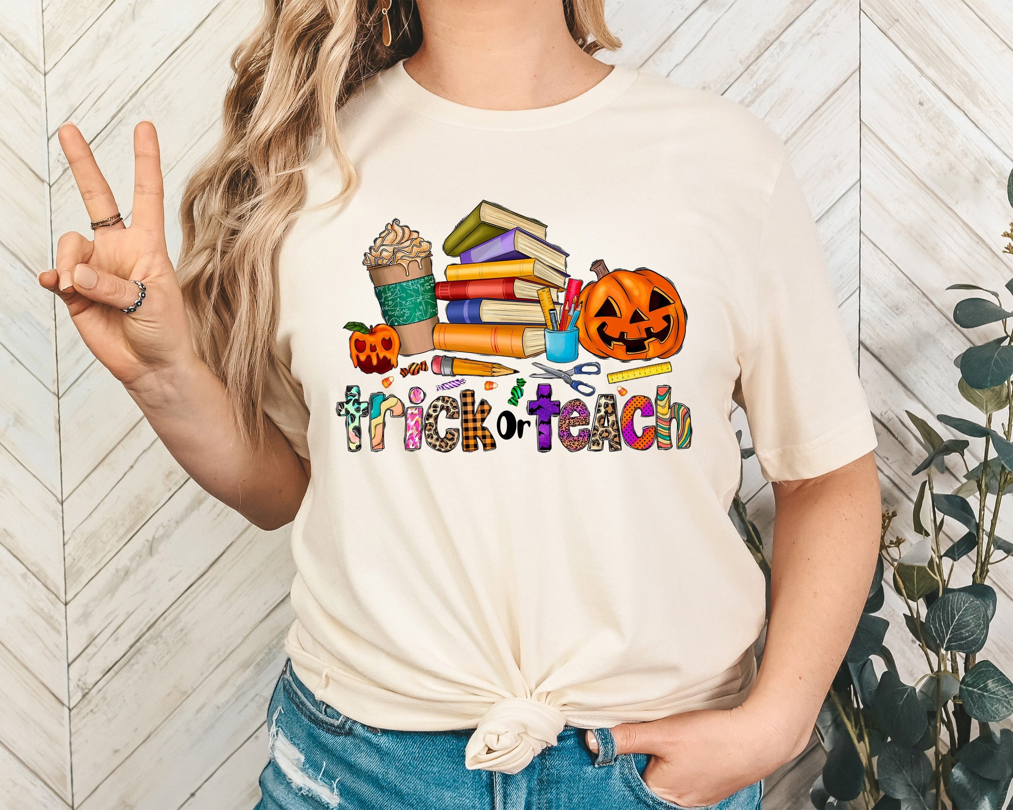 Trick or Teach: Cute Teacher Halloween Shirt for School Party image 1