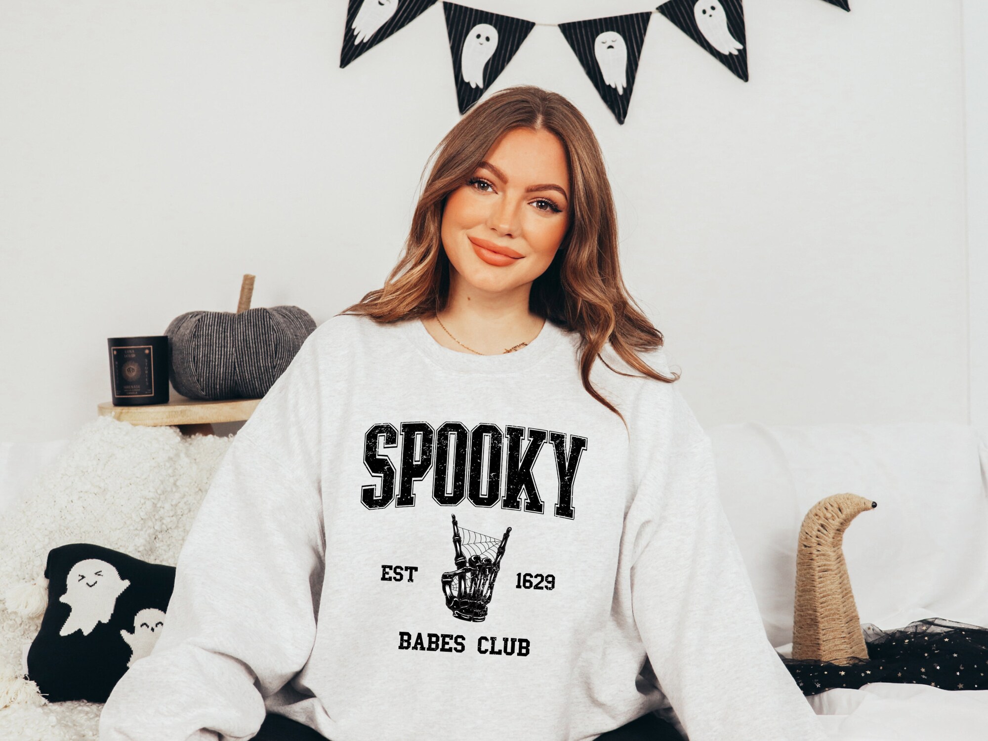 Spooky Babes Club Sweatshirt - Halloween Tee for Women image 3