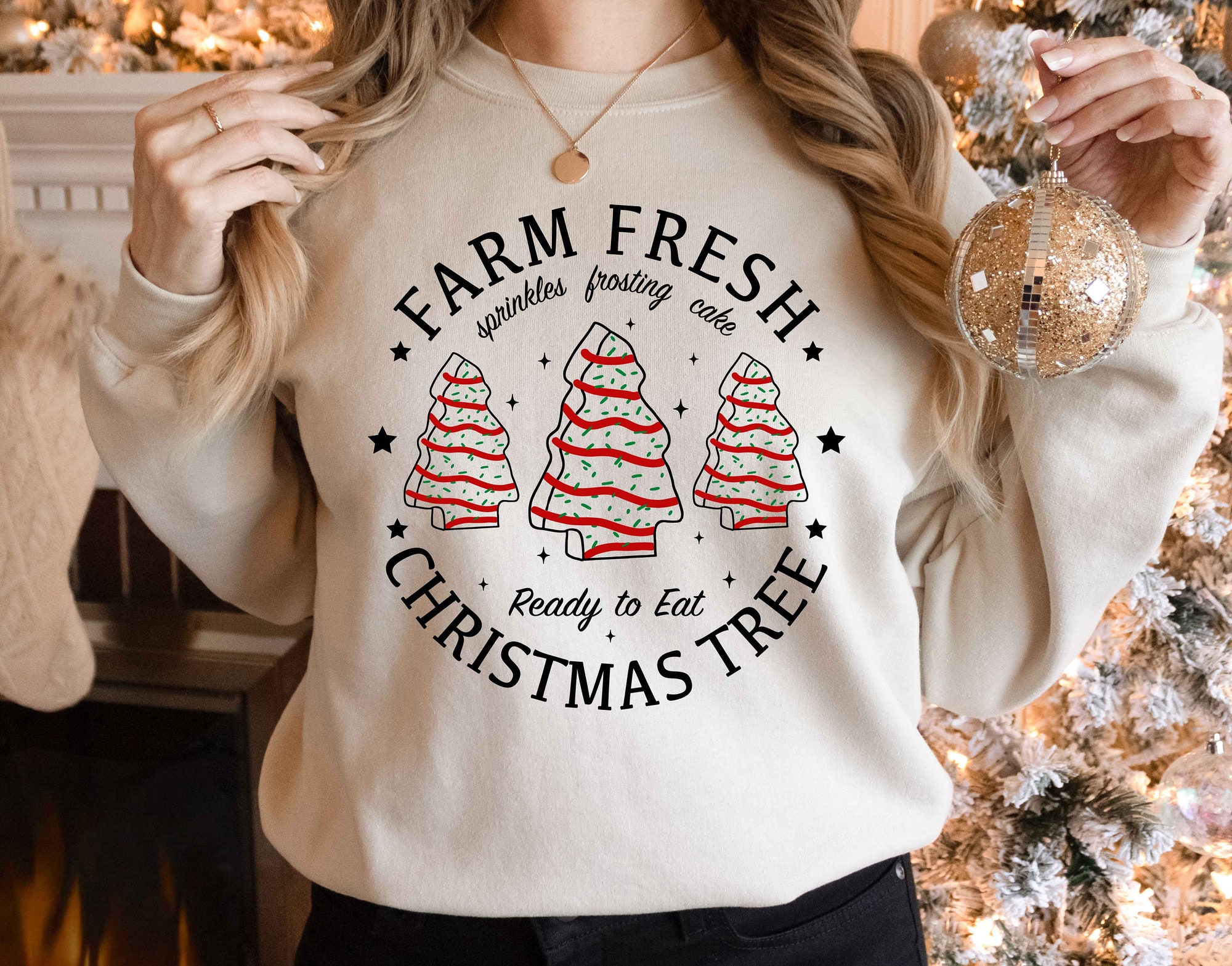 Farm Fresh Christmas Trees Shirt: Pine Spruce Fir Holiday Gift Sweatshirt image 1