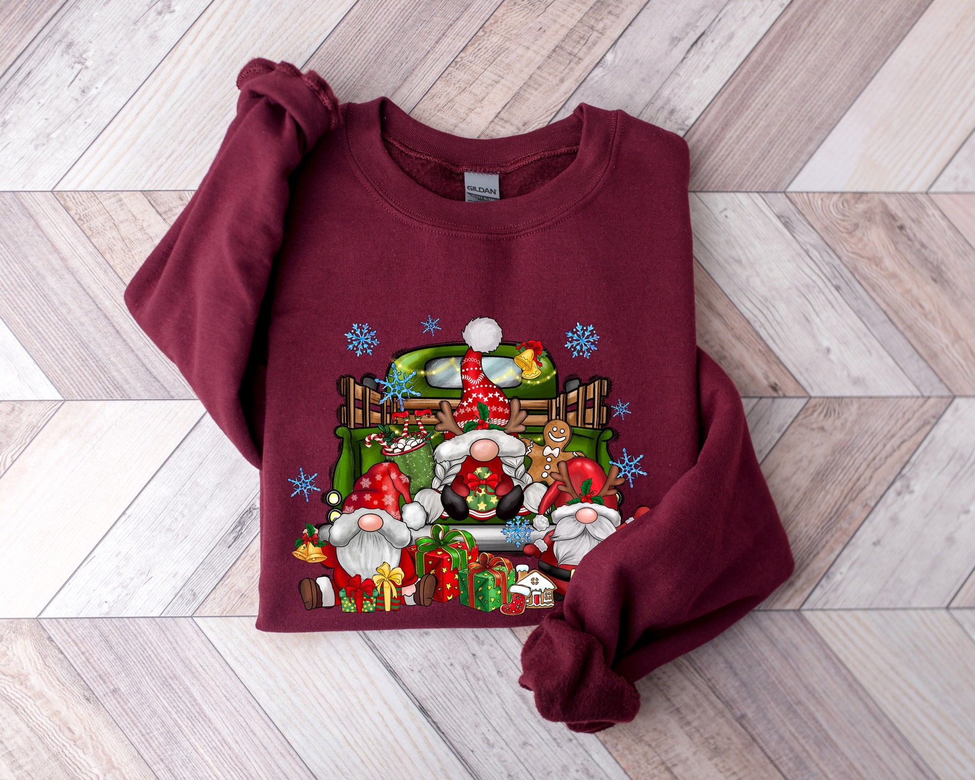 Christmas Santa Sweatshirt | Cute Gnomies & Holiday Gifts image 4