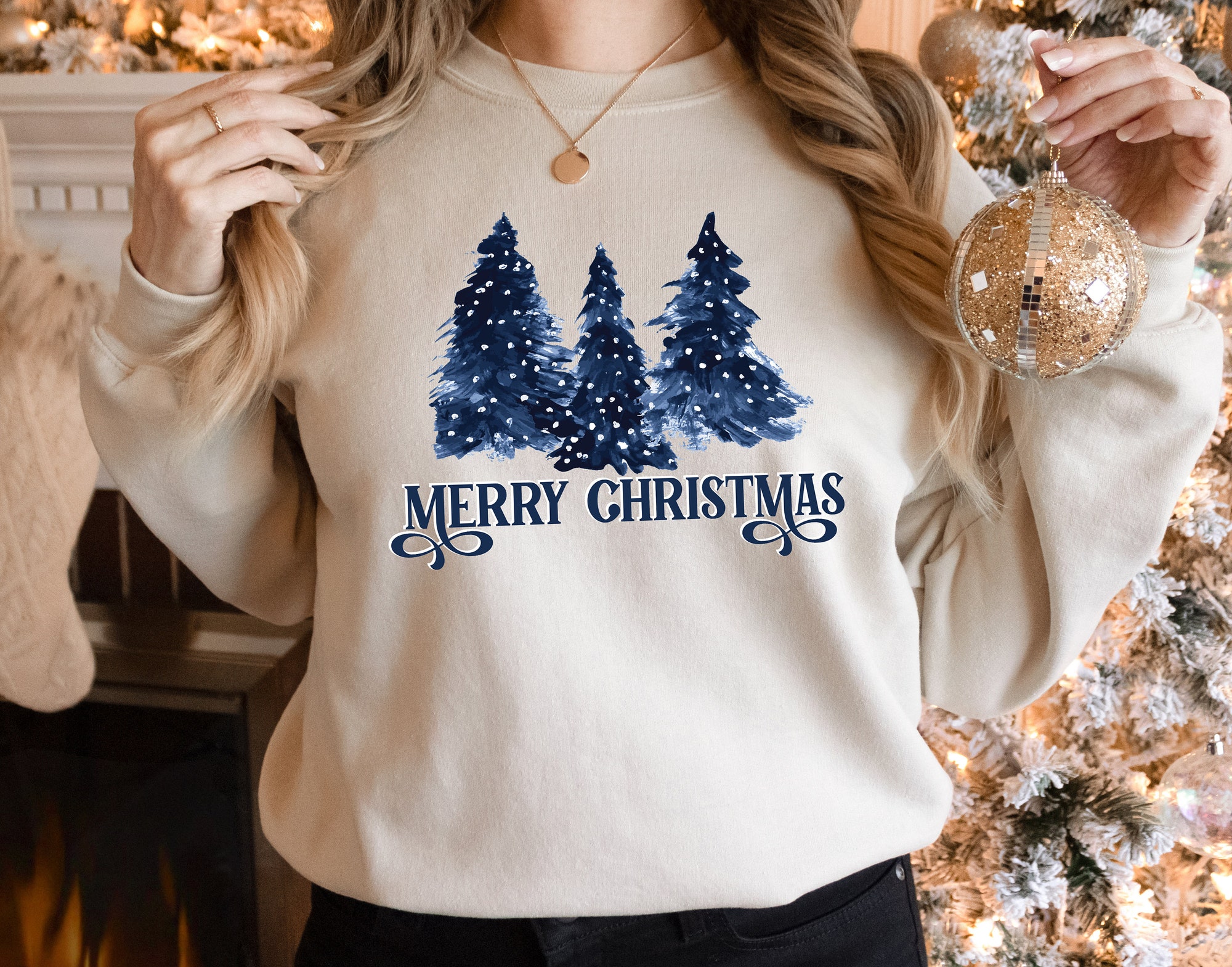 Merry and Christmas Sweatshirt | Family Holiday T-Shirts image 1