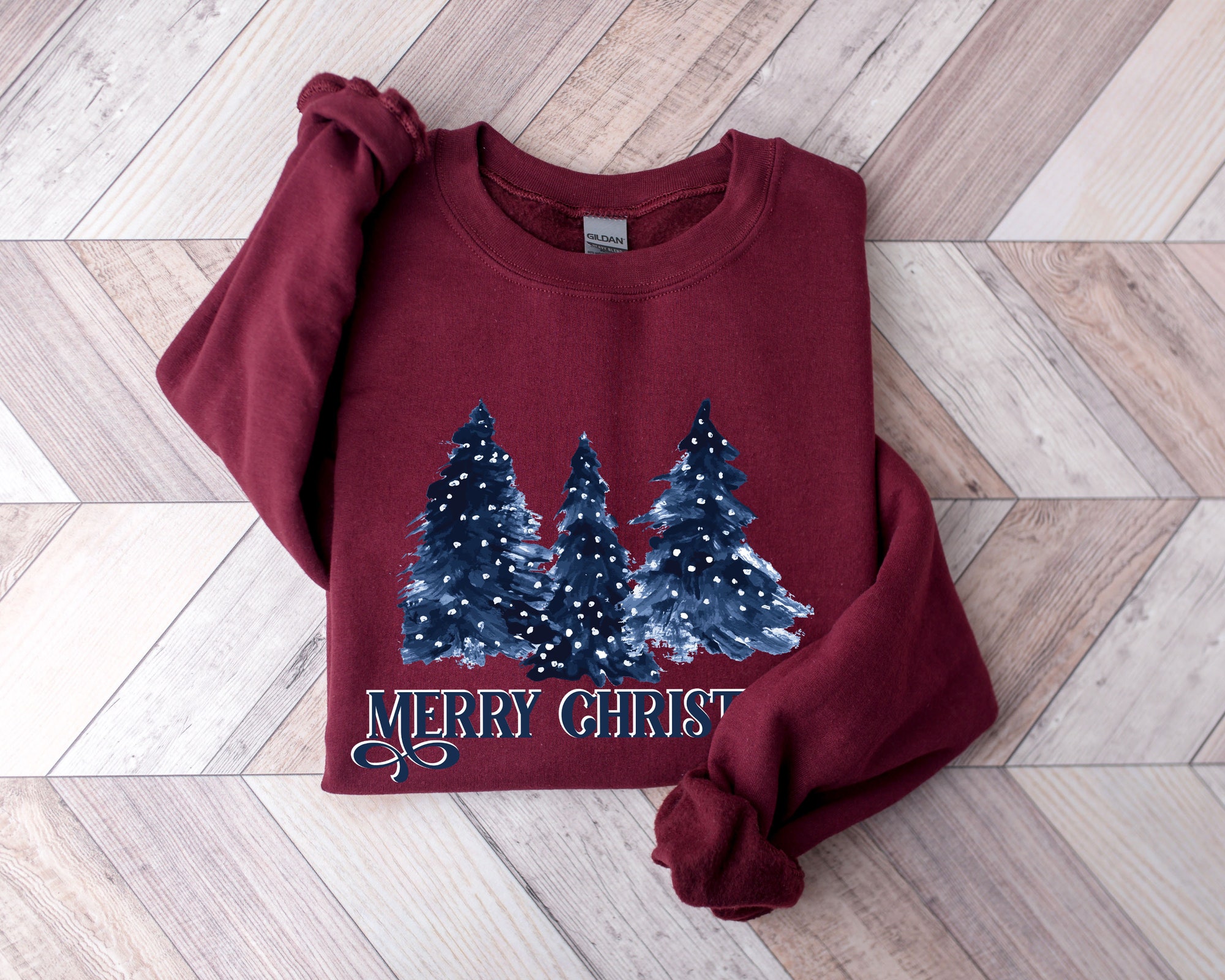 Merry and Christmas Sweatshirt | Family Holiday T-Shirts image 2