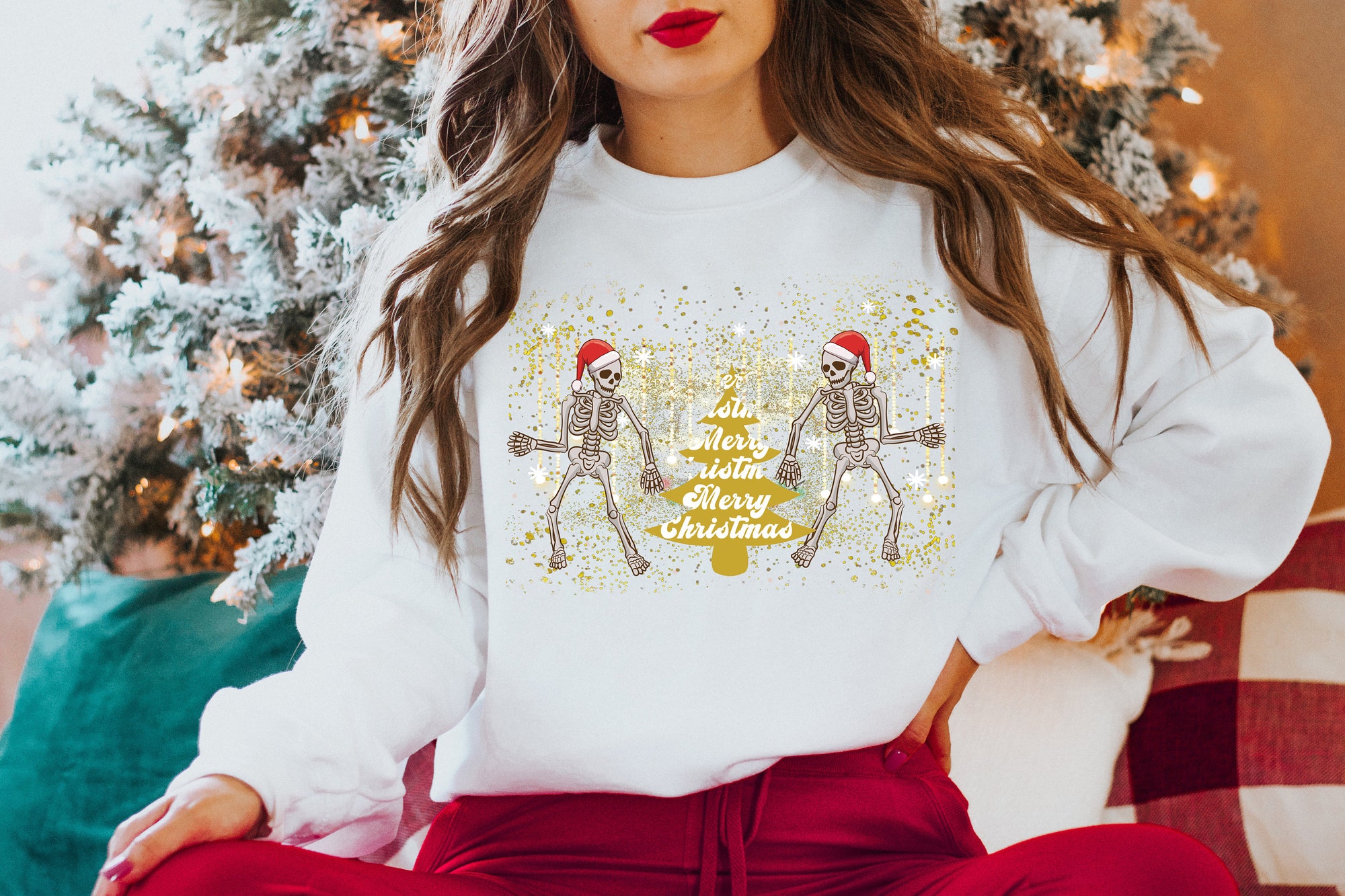 Merry Christmas Skeleton & Coffee Shirt: Perfect Gift for Coffee Lovers image 0