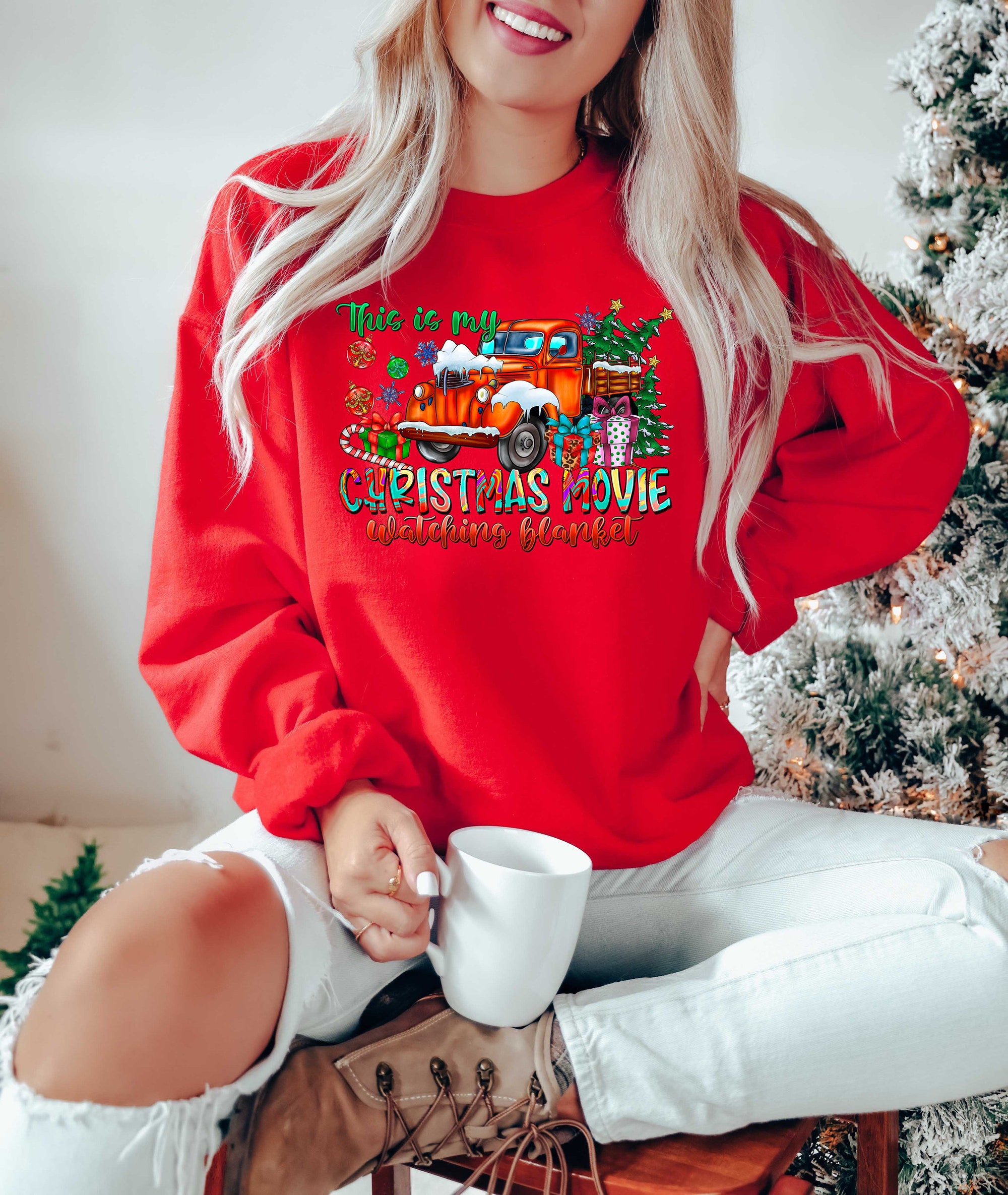 This Is My Movie Watching Sweatshirt: Christmas Hoodie Holiday Spirit Gift image 4