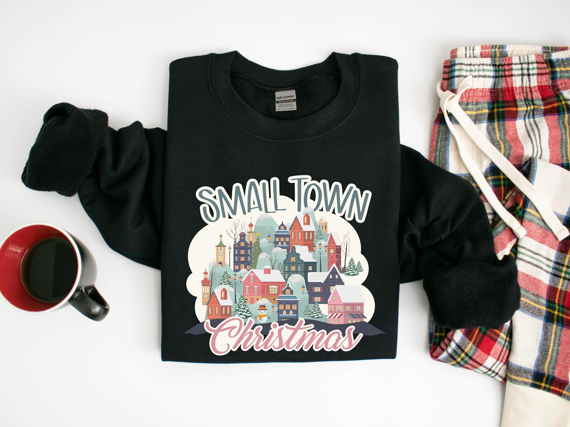 Small Town Christmas Sweatshirt: Country Holiday Gifts Farmer Shirt image 4