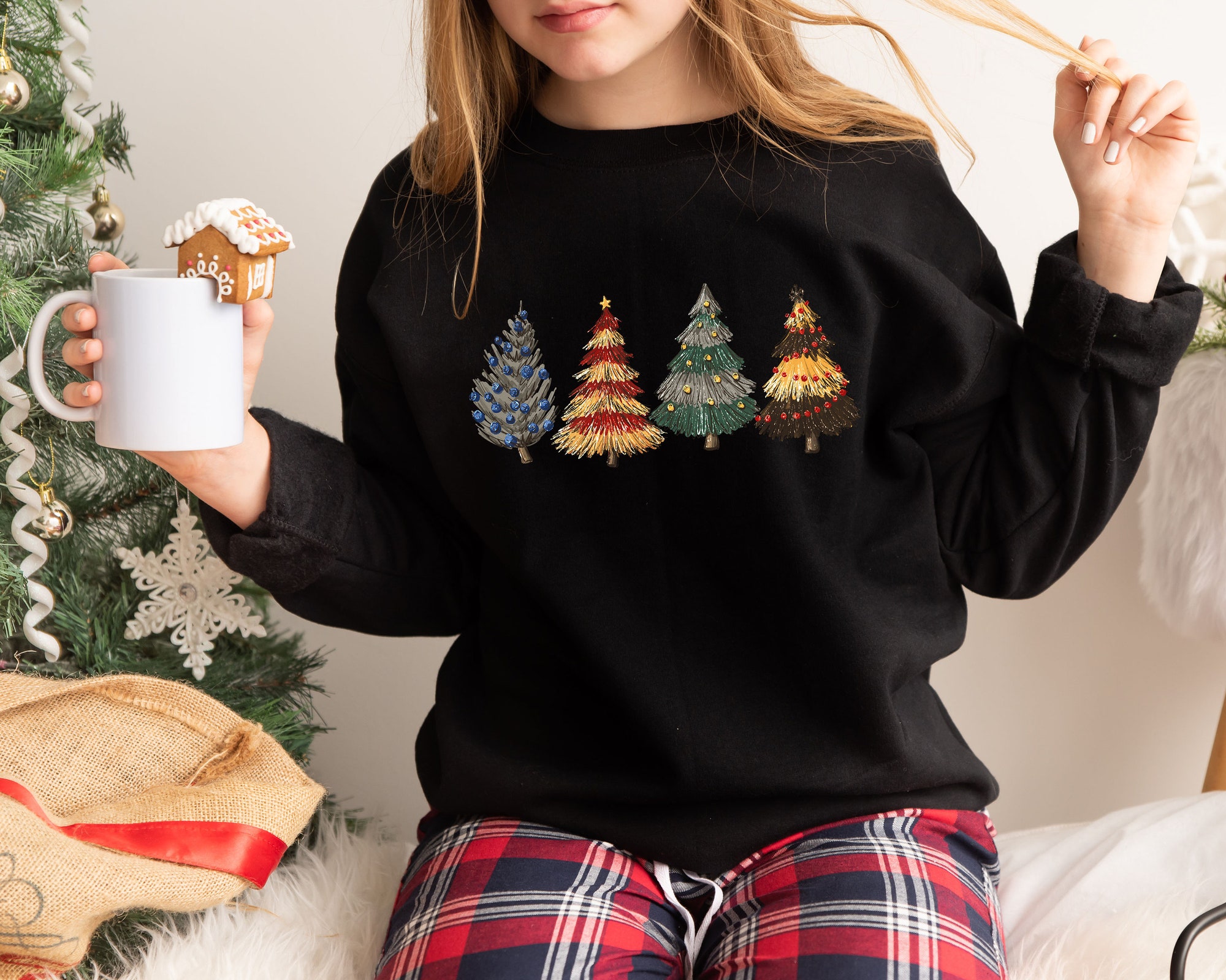 Christmas Tree Sweatshirt | Cake Sweater & Party Tee for Holidays image 4