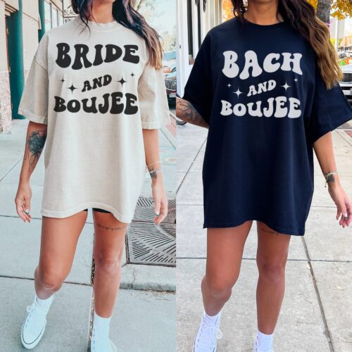 Bach and Boujee: Retro Bride & Bachelorette Party Oversized Shirts image 0