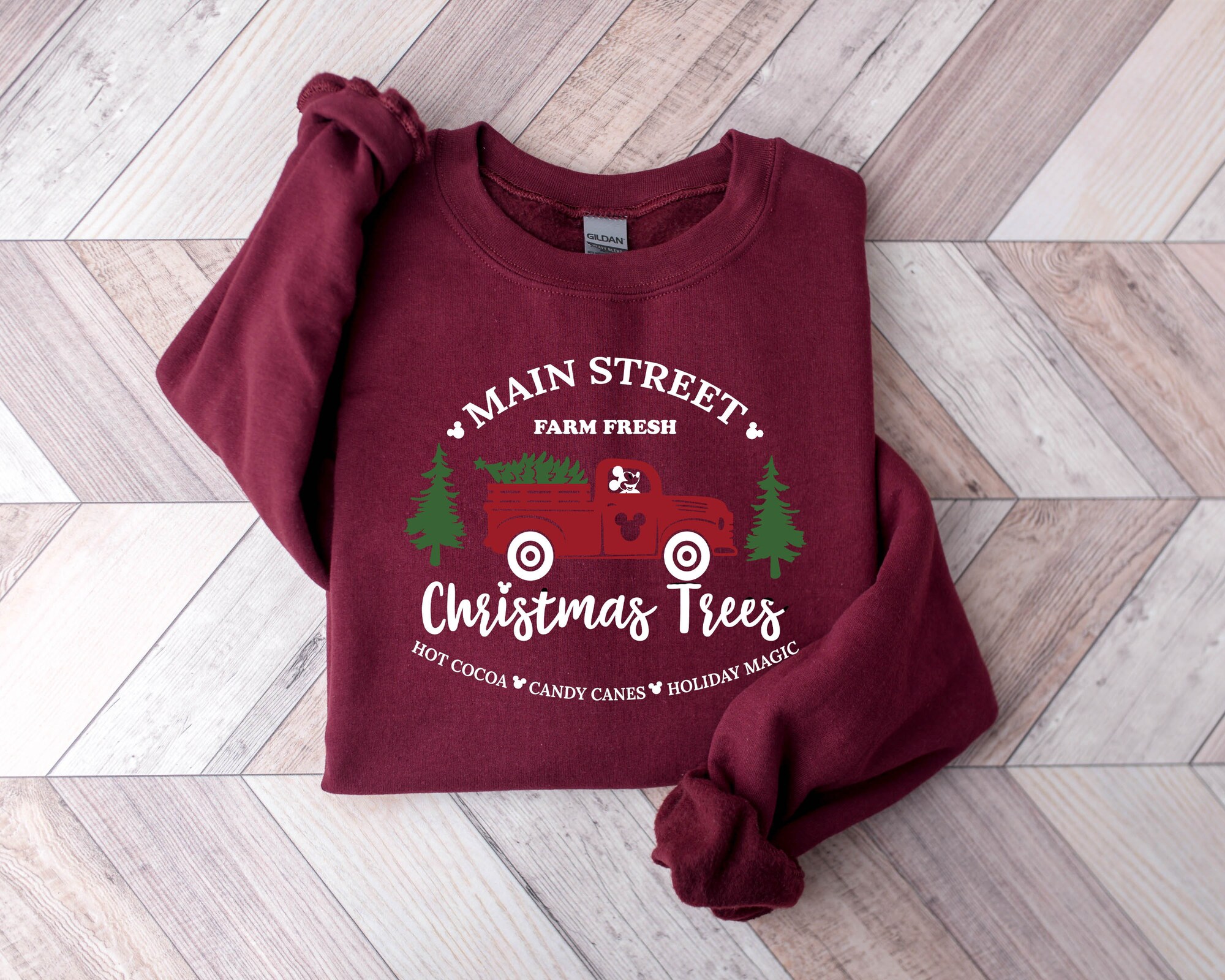 Farm Fresh Christmas Trees Shirt Pine Spruce Fir Holiday Sweatshirt image 1