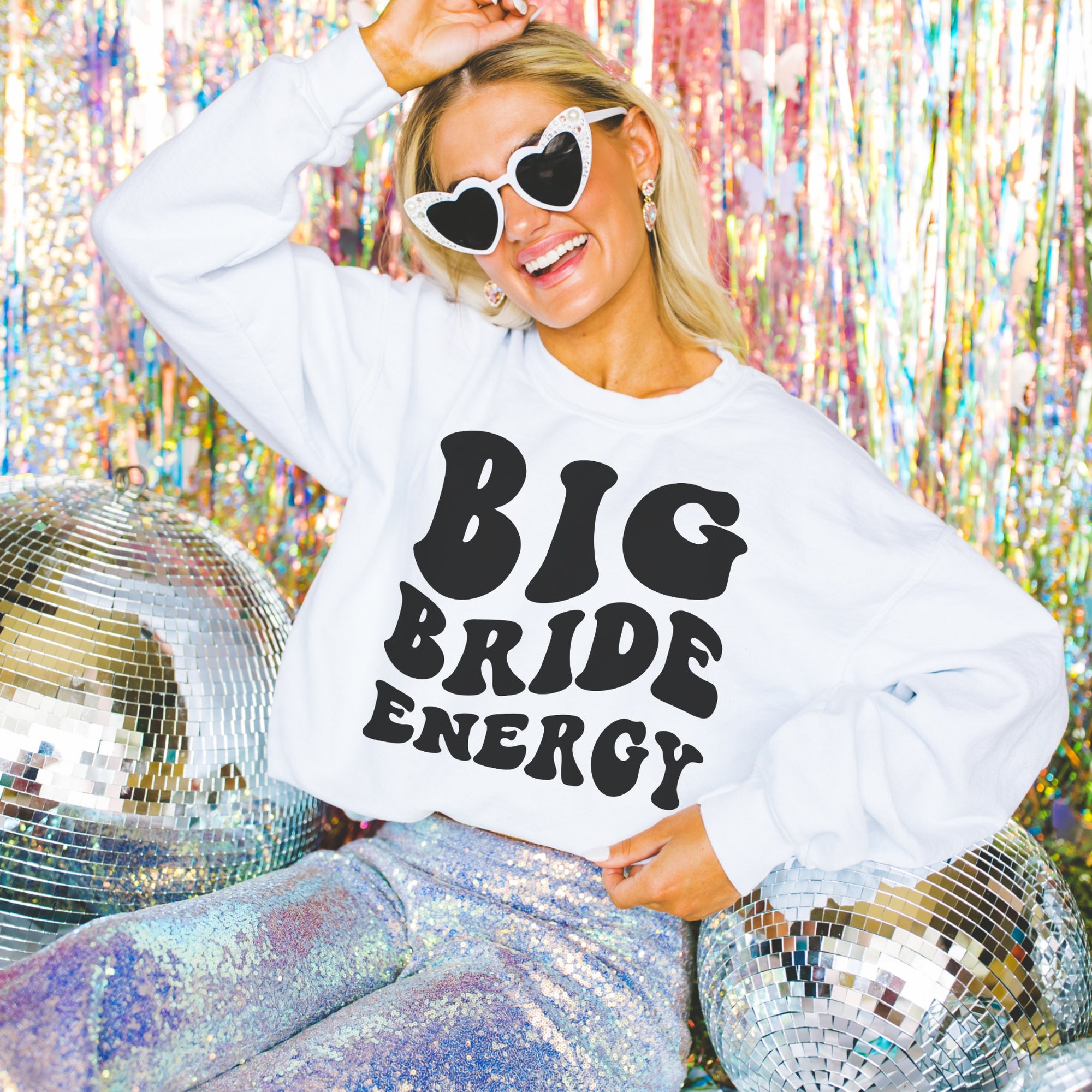 Bach Party Sweatshirt, Big Bride, Big Bach Energy, Groovy Retro Bachelorette, Preppy Aesthetic Bach Oversized Sweatshirt, Bridal Party Shirt image 1