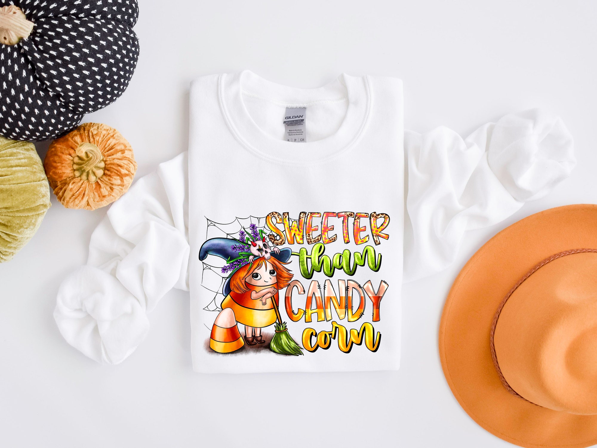 Sweeter Than Candy Corn Halloween Vintage Sweatshirt image 1