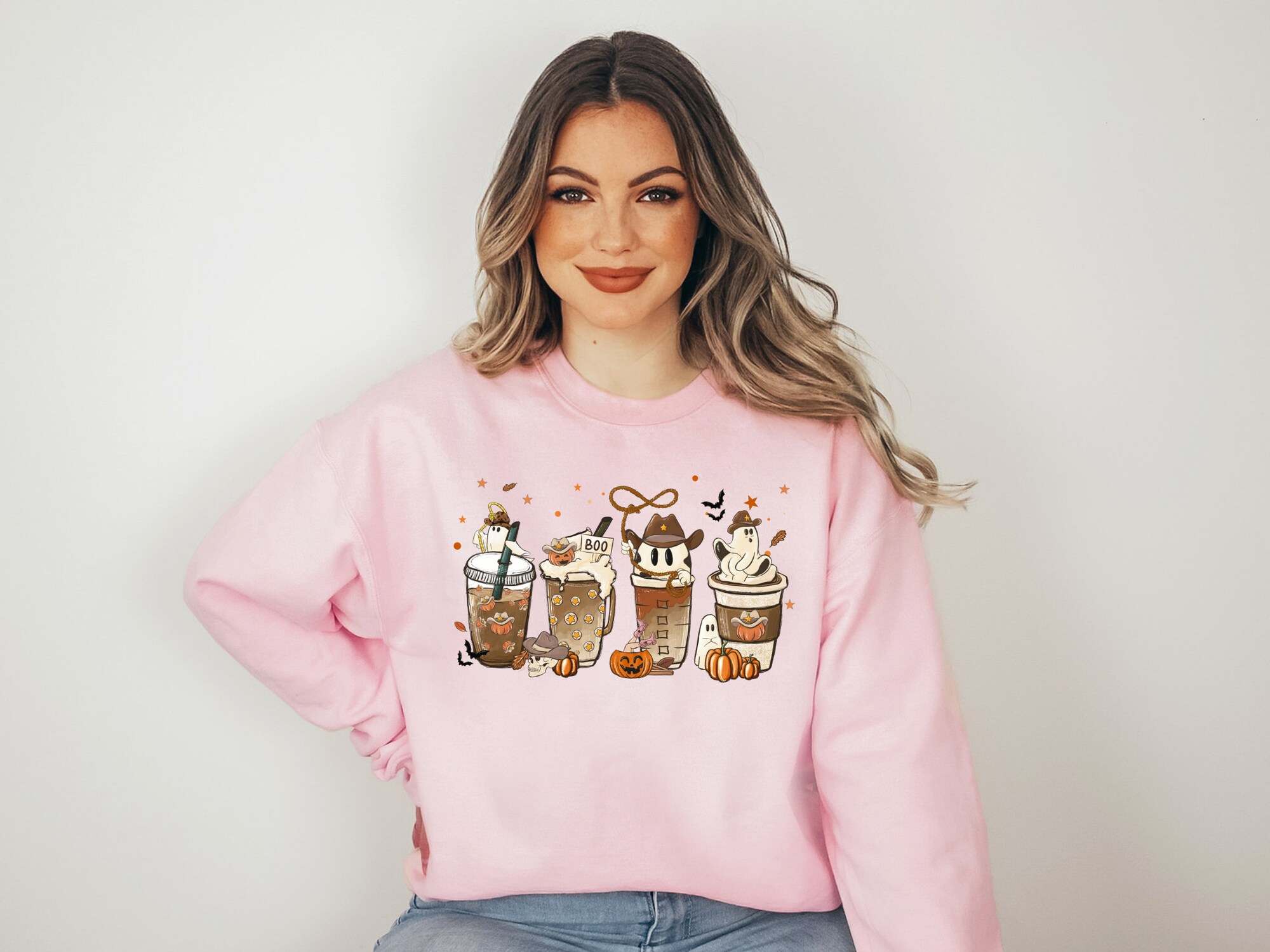 Western Coffee Sweatshirt - Retro Fall Halloween Tee image 1