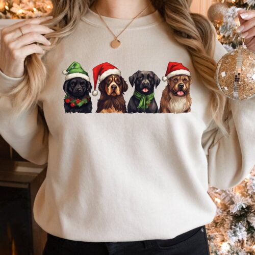 Dog Mom Christmas Sweatshirt Perfect Gift for Dog & Puppy Lovers image 0