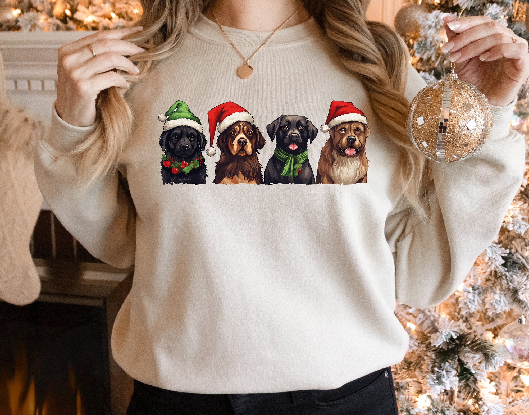 Dog Mom Christmas Sweatshirt Perfect Gift for Dog & Puppy Lovers image 0