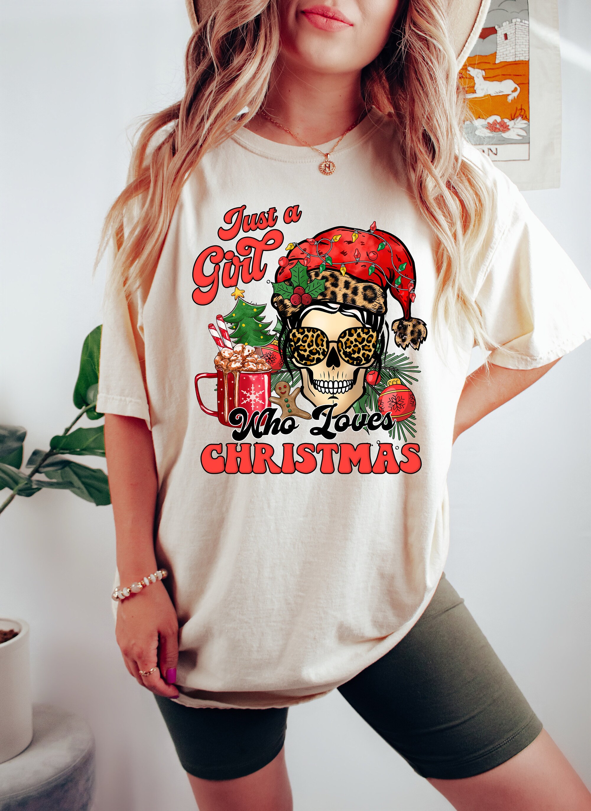 Just A Girl Who Loves Christmas Perfect Holiday Gift Shirt image 2