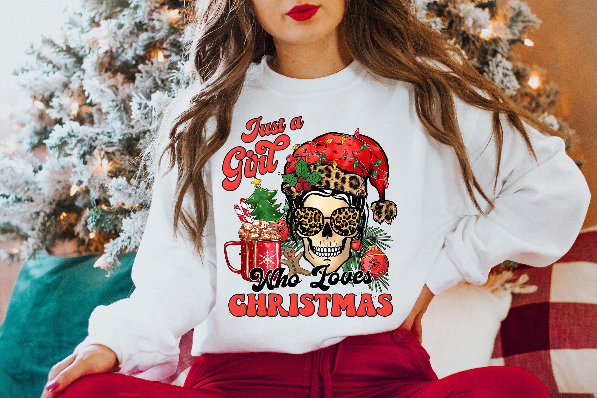 Just A Girl Who Loves Christmas Perfect Holiday Gift Shirt image 1