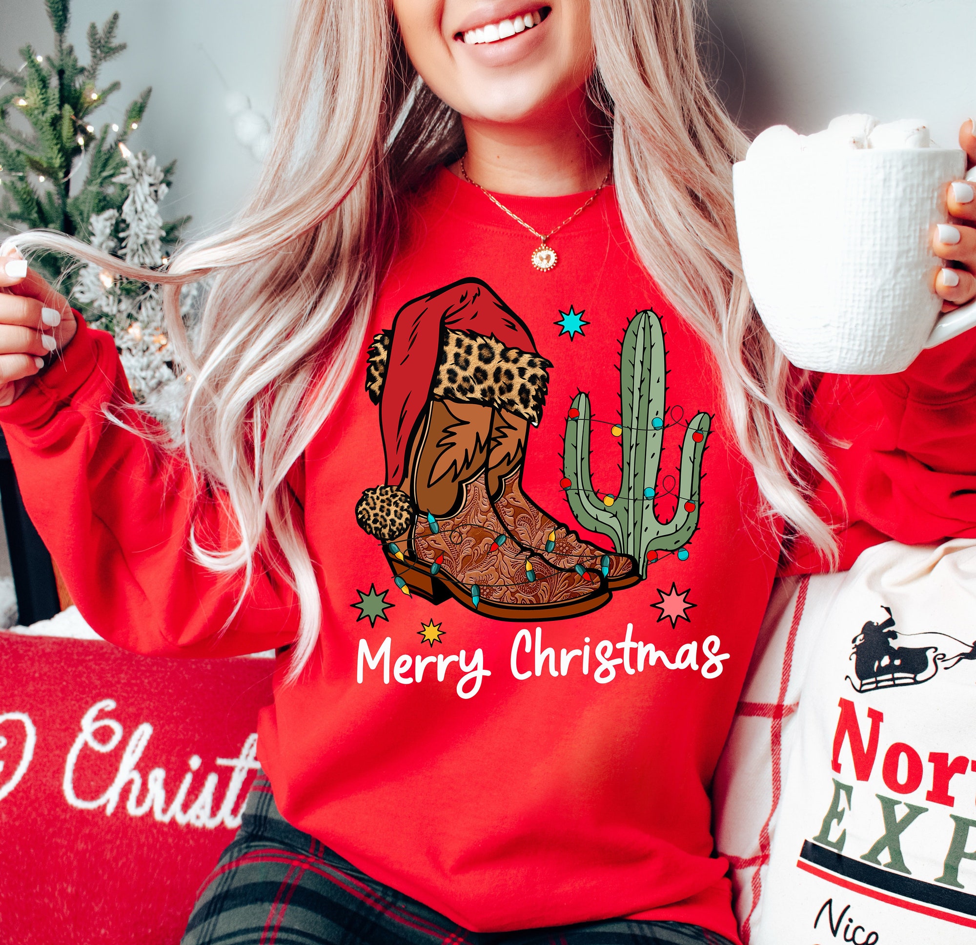 "Merry Christmas: Women's Festive Sweatshirt & Holiday Sweater Gift image 3