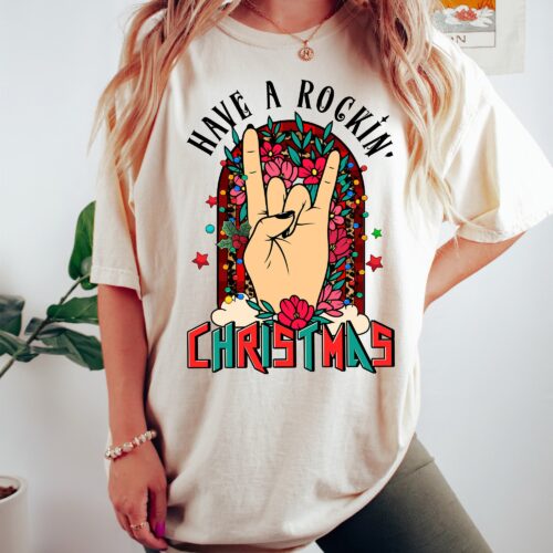 Rockin' Christmas Tee: Perfect Gift for Rock & Holiday Lovers image 0