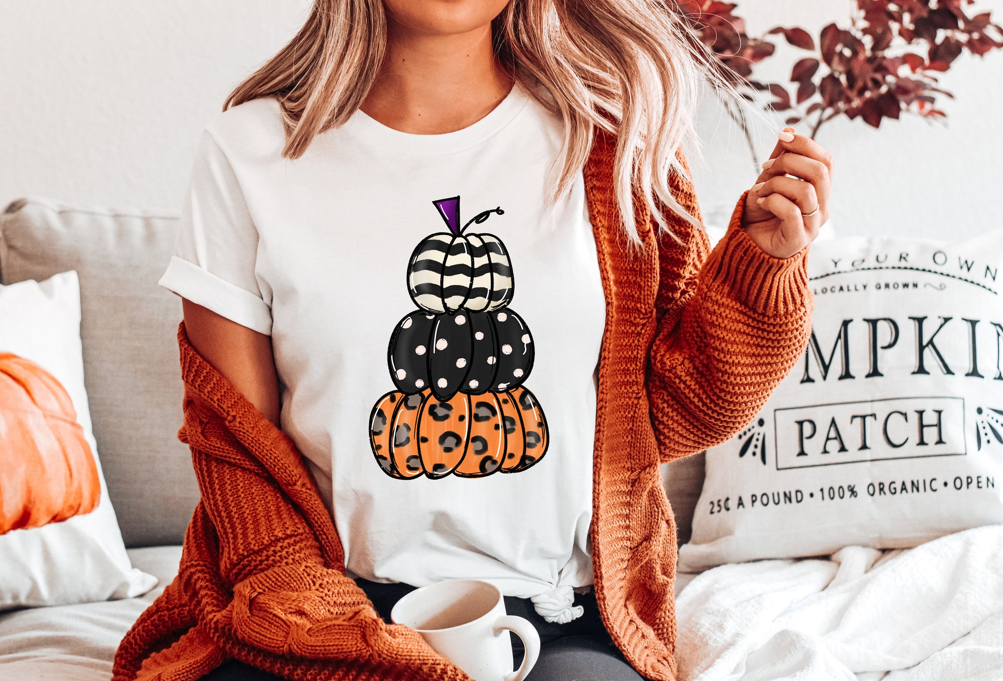 Black Pumpkin Tee: Perfect Halloween & Fall Design Shirt image 0