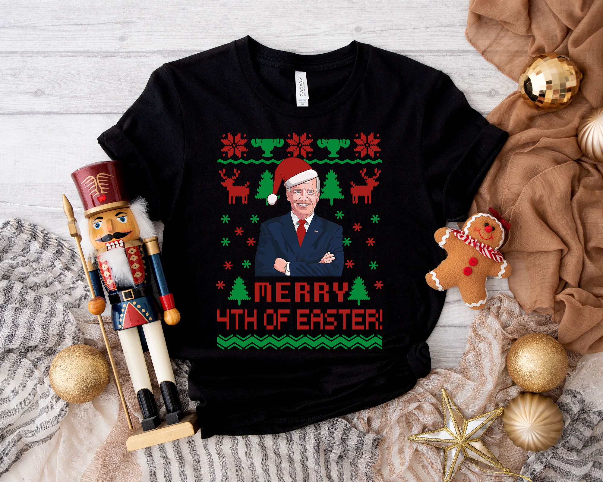 Joe Biden Merry 4th Of Easter Ugly Sweater Christmas image 3