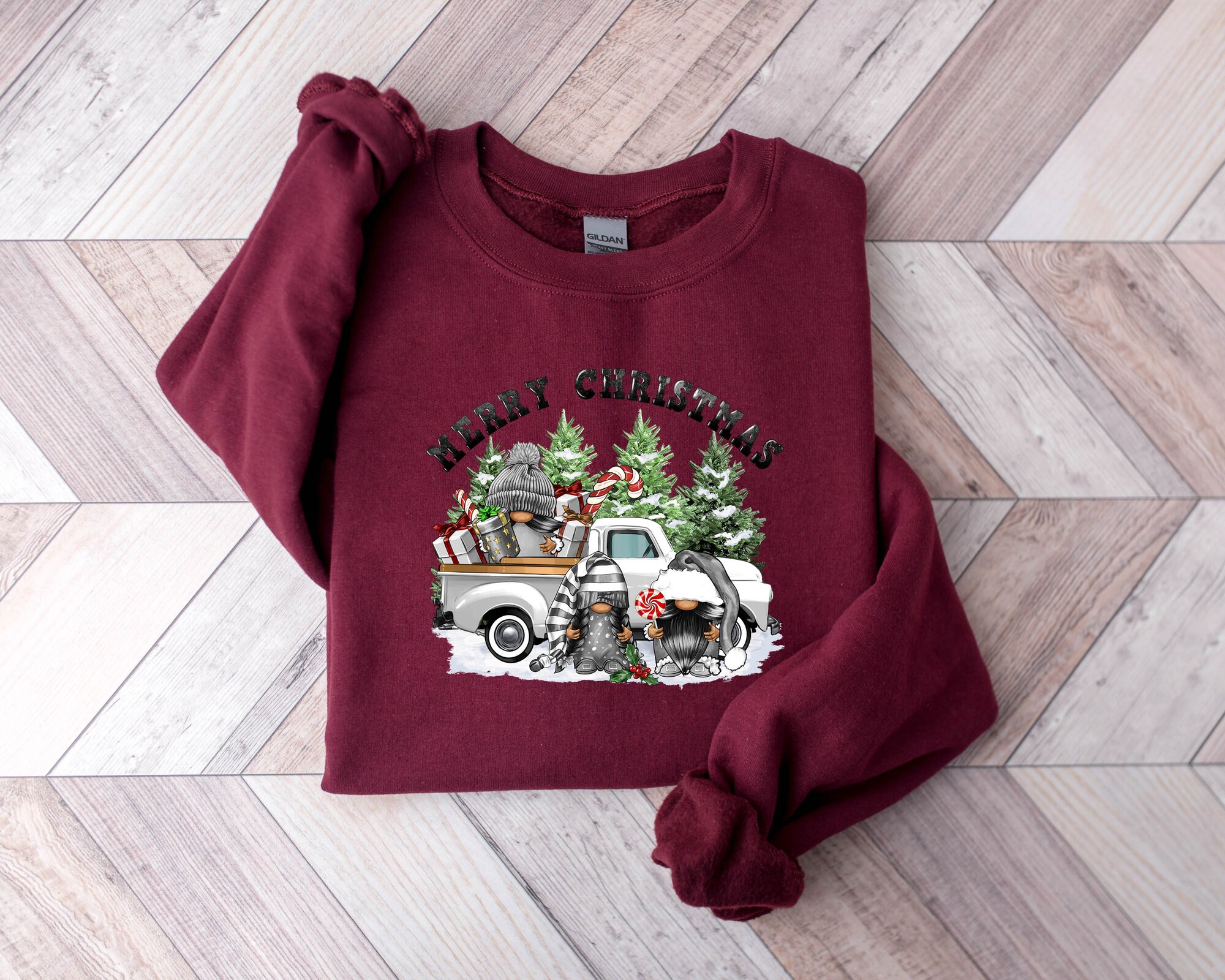 Christmas Gnomes Sweatshirt Women's Festive Holiday Gift image 3